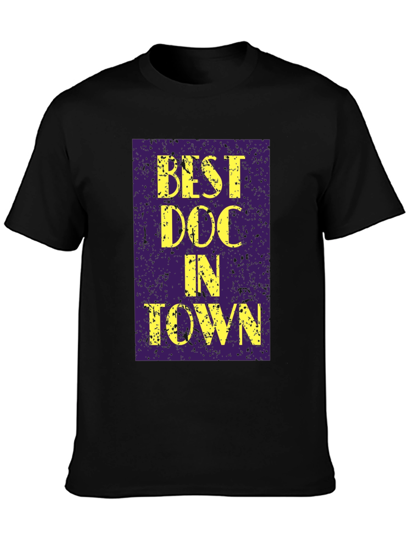 Black Best Doc In Town Graphic Tee - Novelty Doctor T-Shirt view 3
