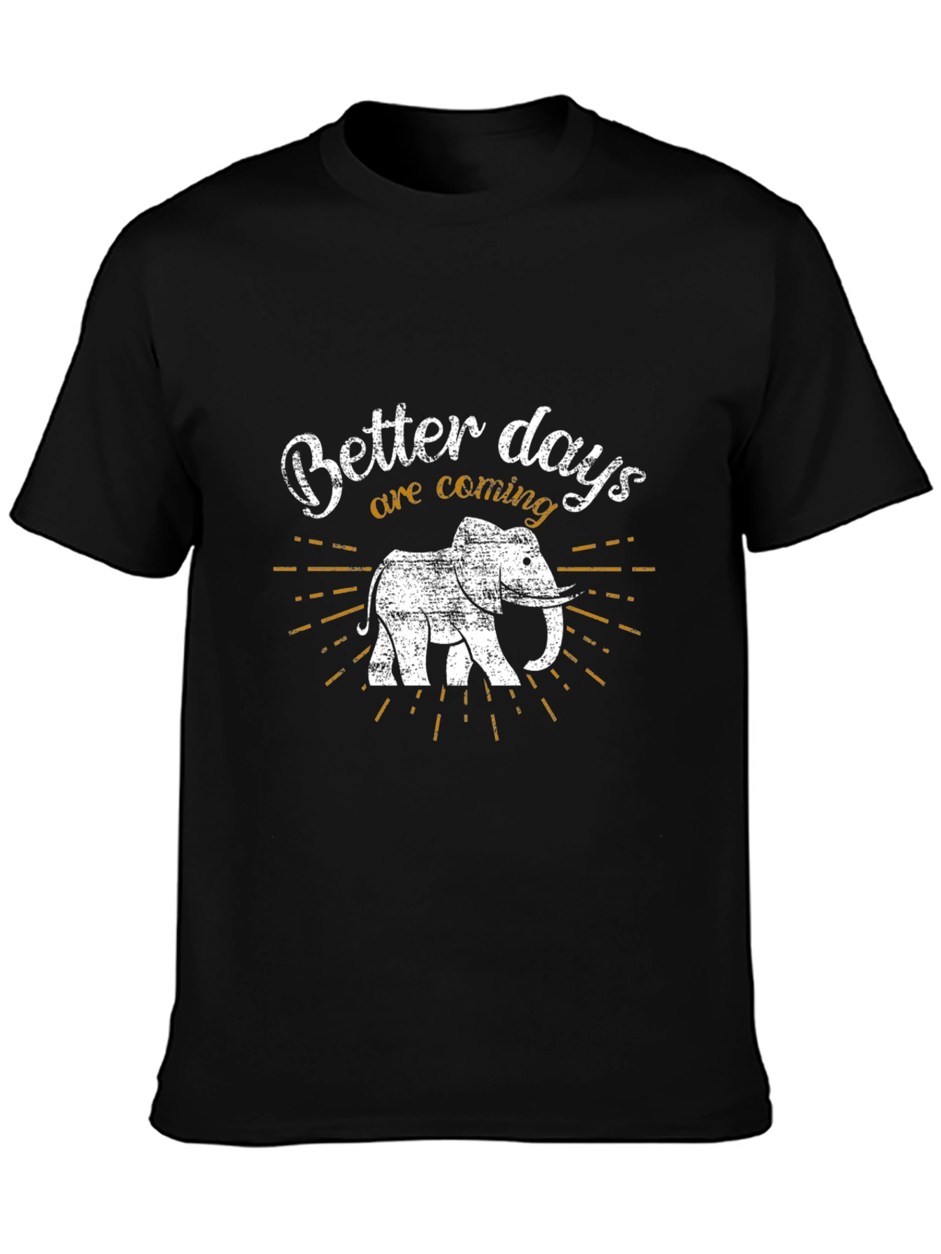 Black Better Days Elephant Graphic Tee - Soft Cotton Blend view 3
