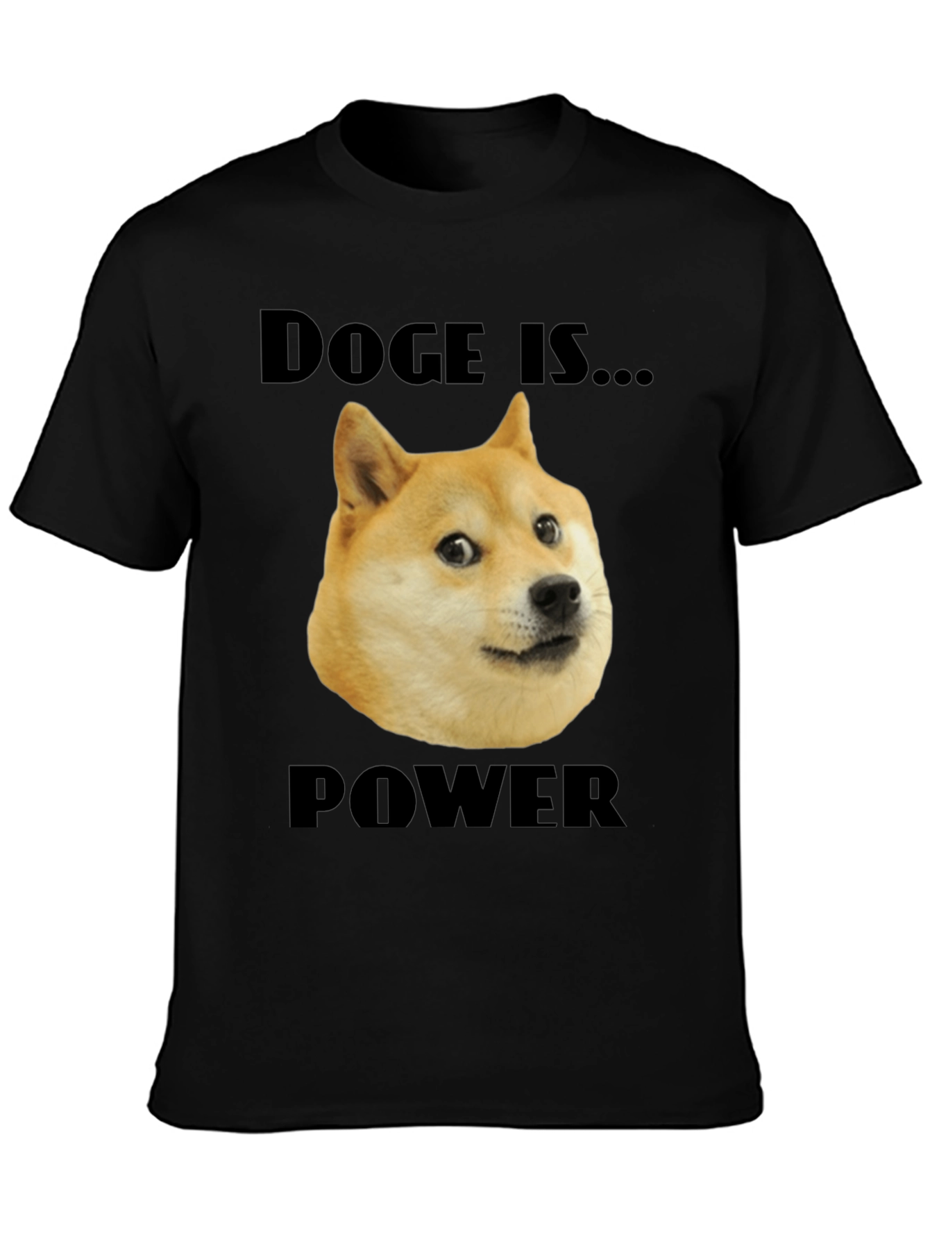 Black Doge is Power Black T-Shirt view 3