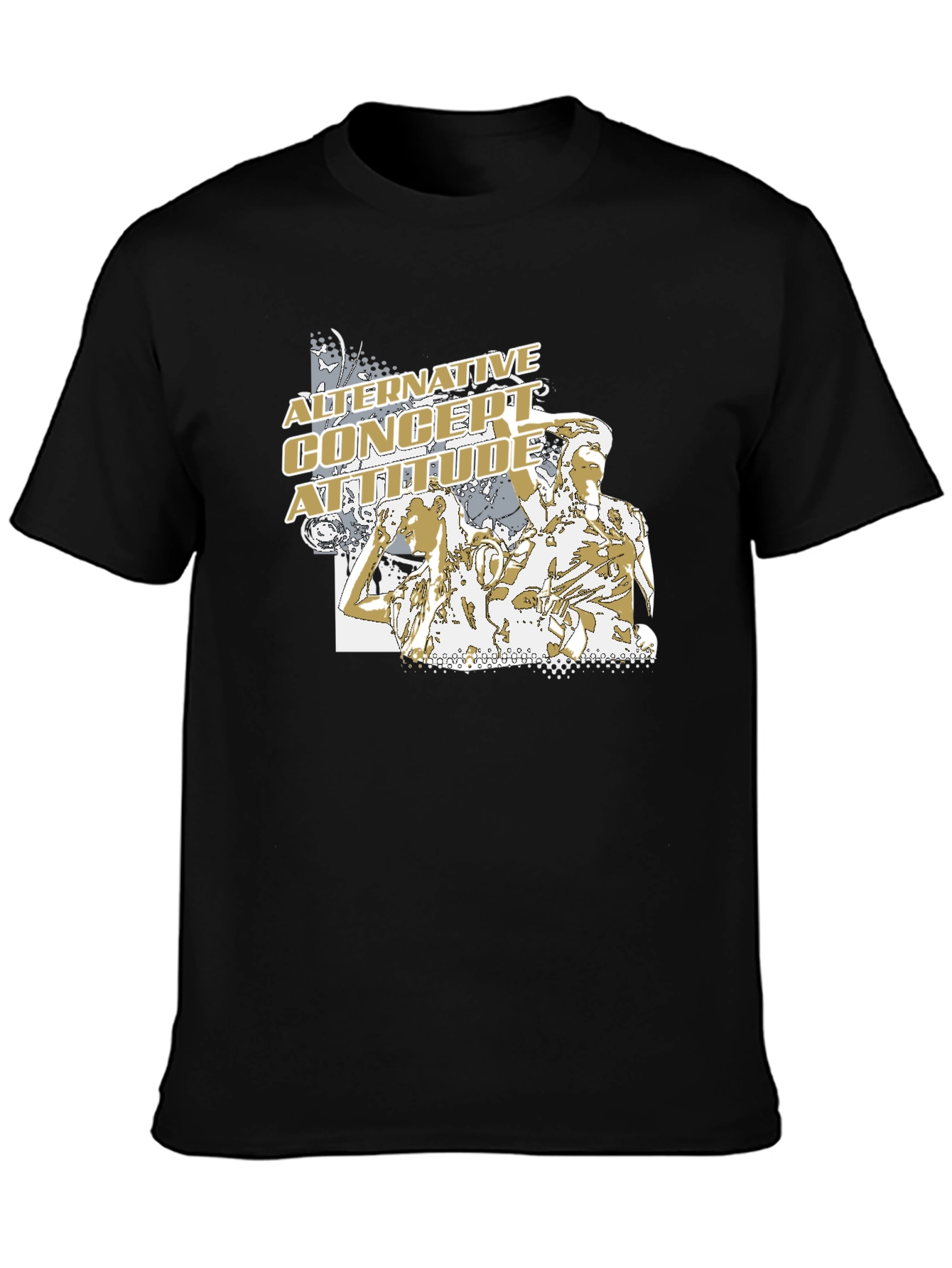Black Alternative Concert Attitude Graphic T-Shirt view 3