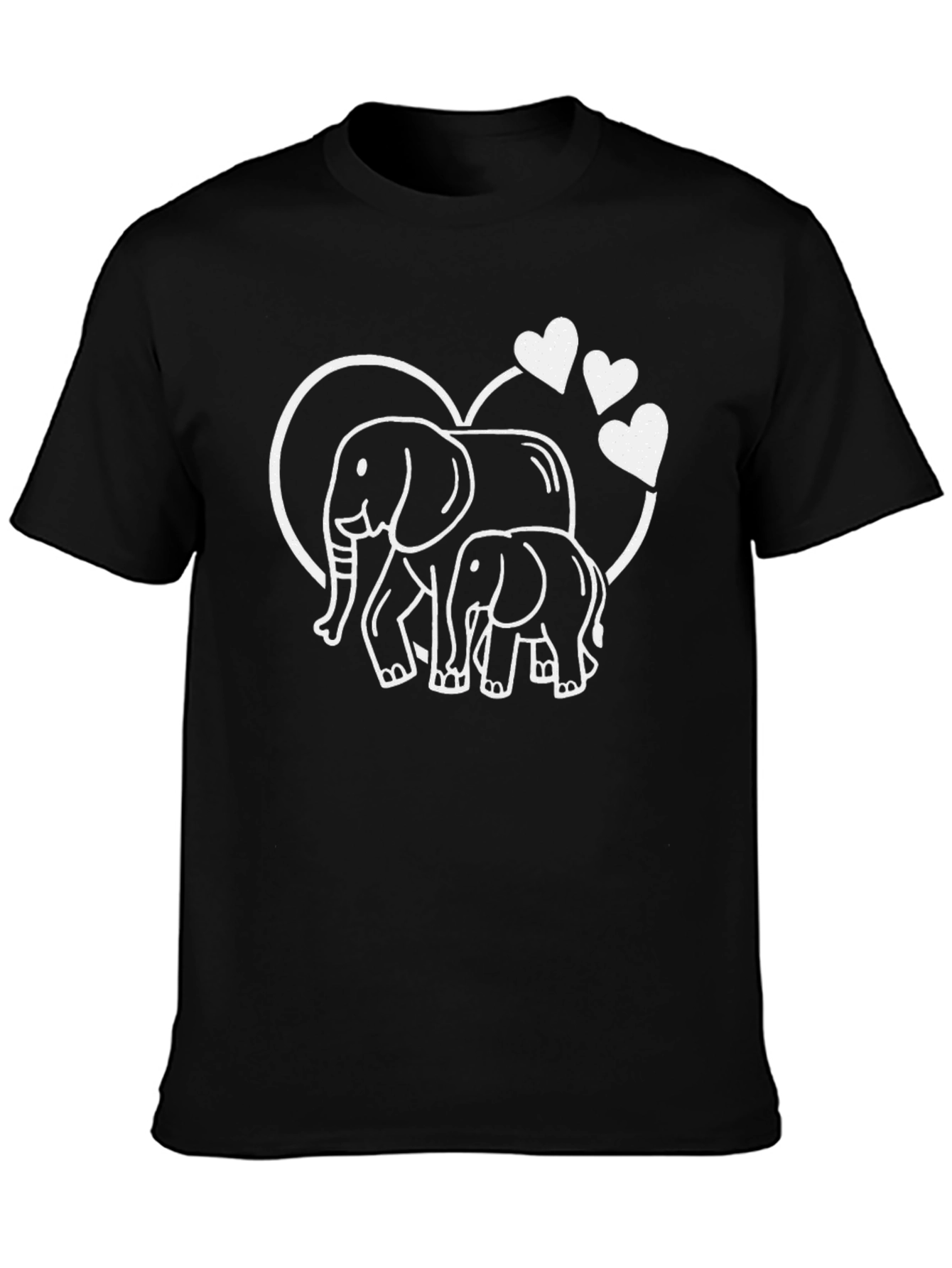 Black Elephant Love T-Shirt - Mama & Baby Tee view 3