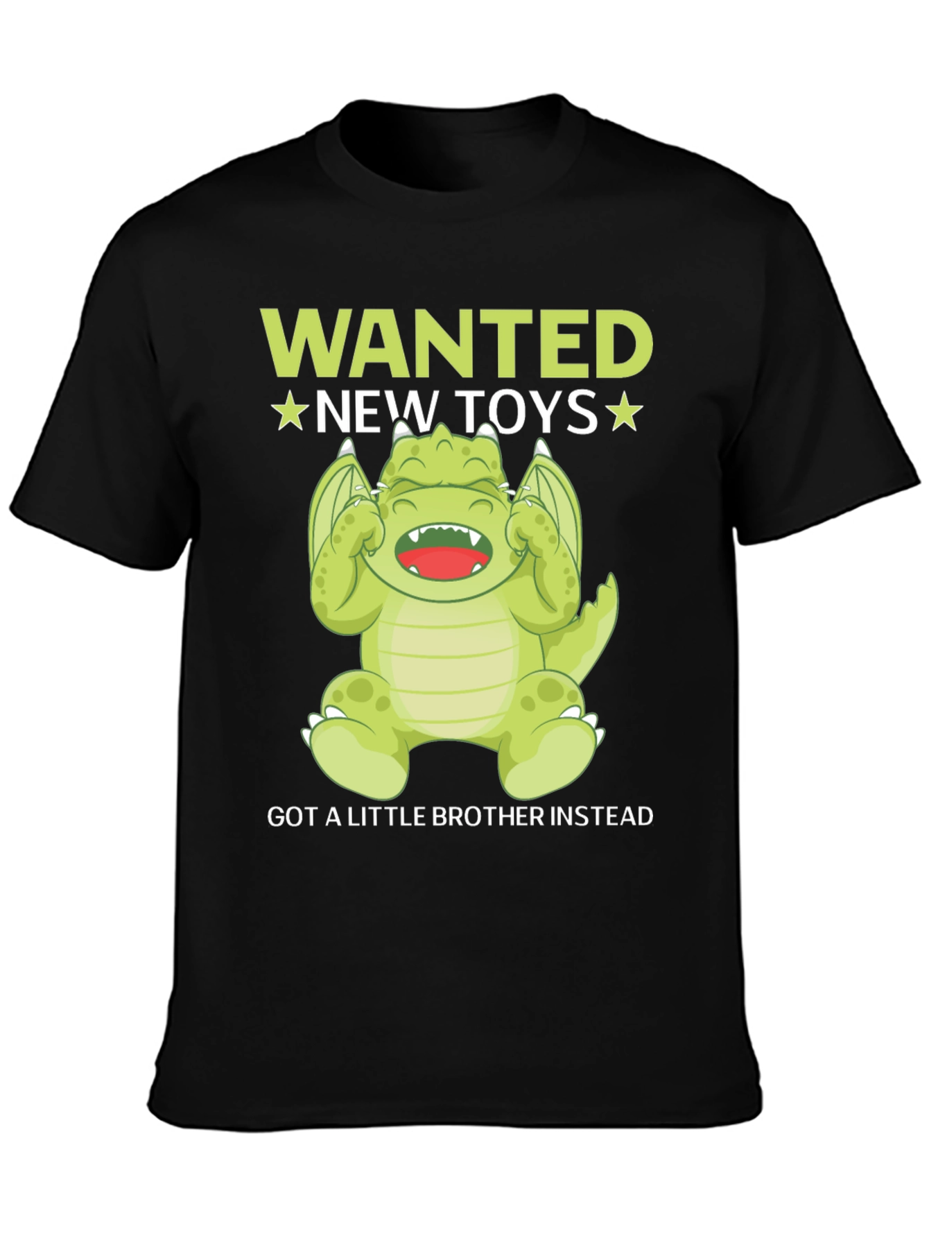 Black Wanted New Toys T-Shirt - Funny Dragon Tee view 3