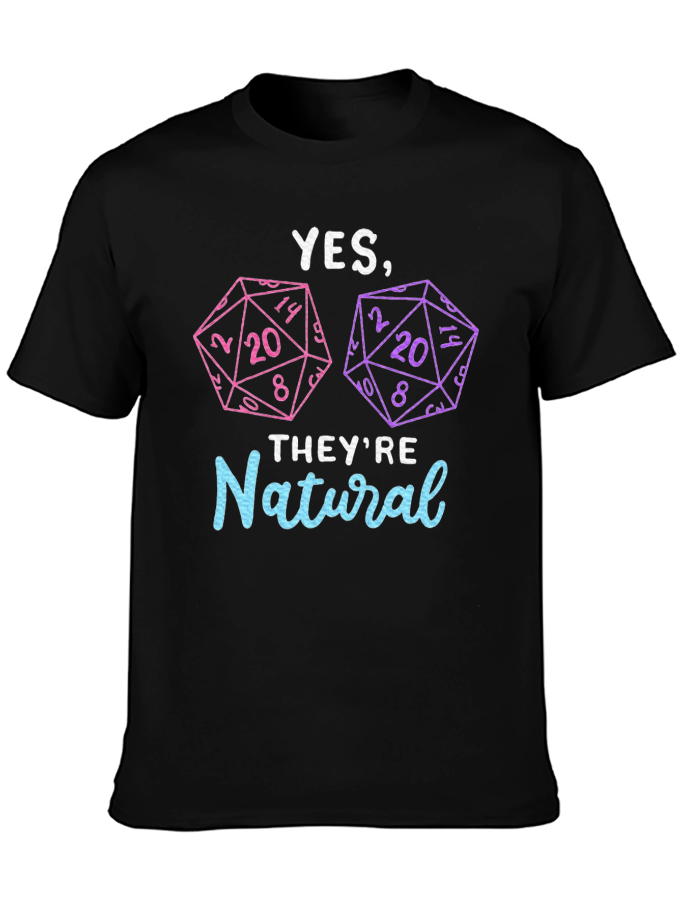 Black Natural 20 Dice T-Shirt | Dungeons and Dragons view 3
