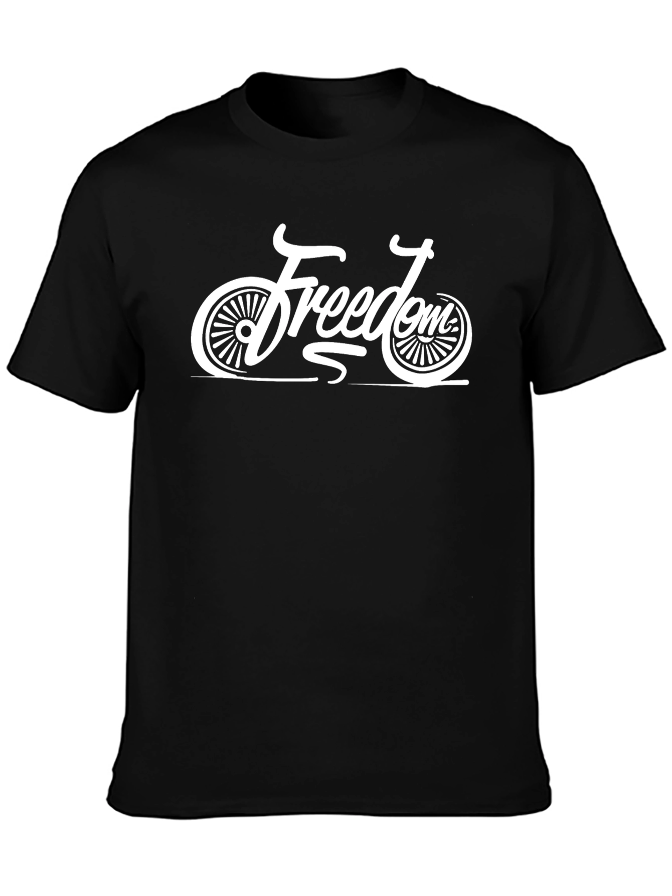 Black Freedom Bicycle Graphic T-Shirt - Black view 3