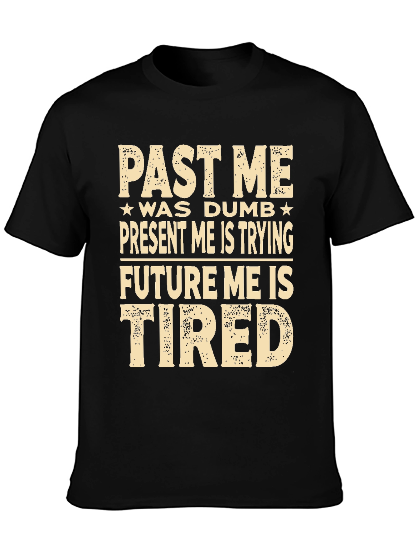 Black Funny Past, Present, Future Me Graphic T-Shirt view 3
