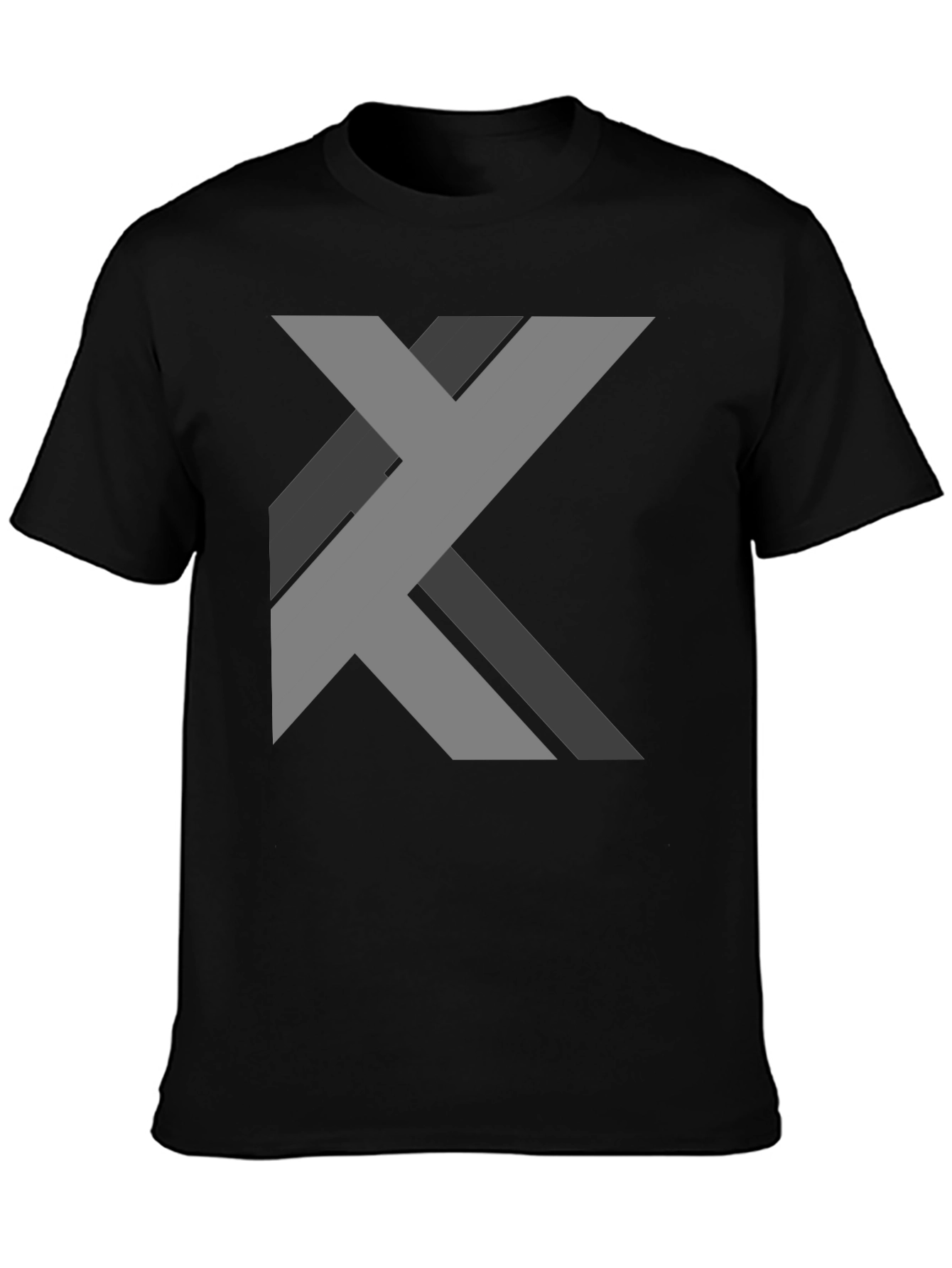 Black Modern Abstract Graphic T-Shirt - Black view 3
