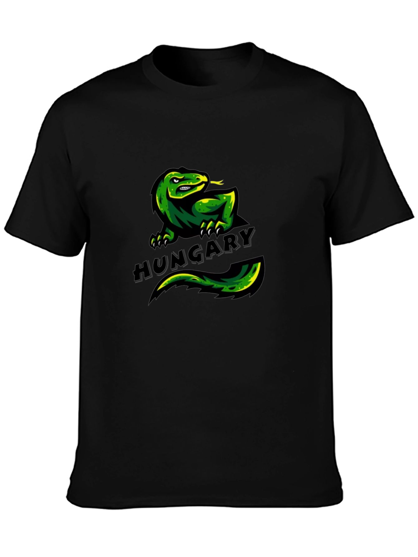 Black Hungary Lizard Graphic T-Shirt - Unique Design view 3