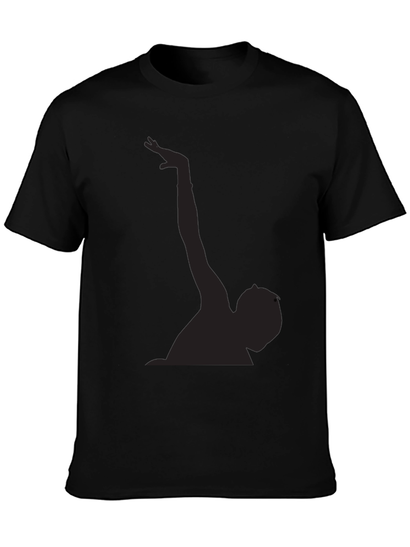 Black Silhouette Graphic Tee - Black Cotton Blend view 3