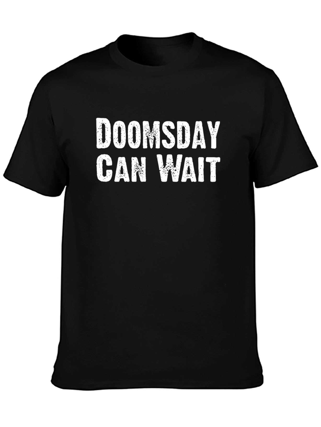 Black Doomsday Can Wait Graphic Tee - Black Cotton Casual T-Shirt view 3