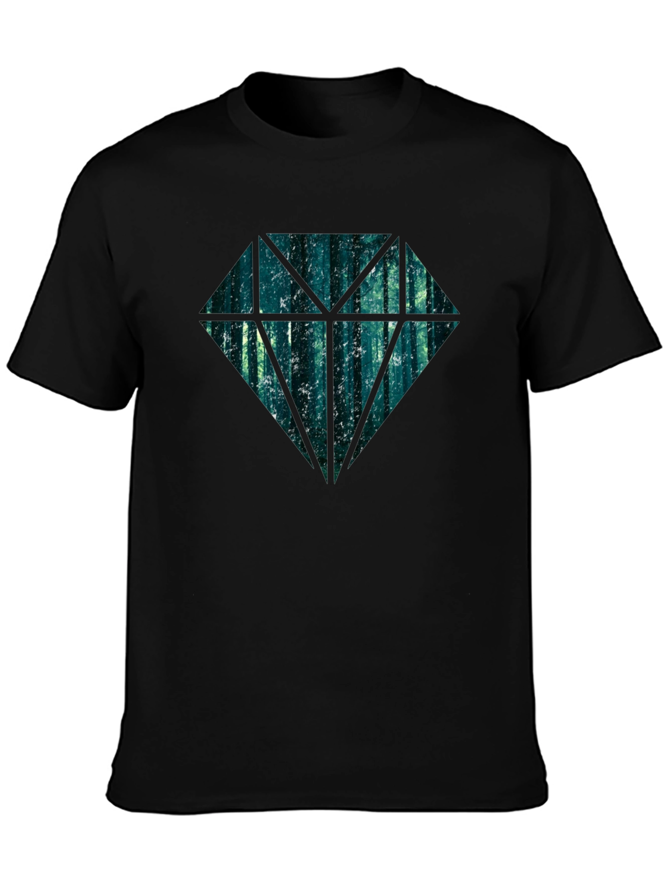 Black Diamond Forest Men's Black T-Shirt view 3