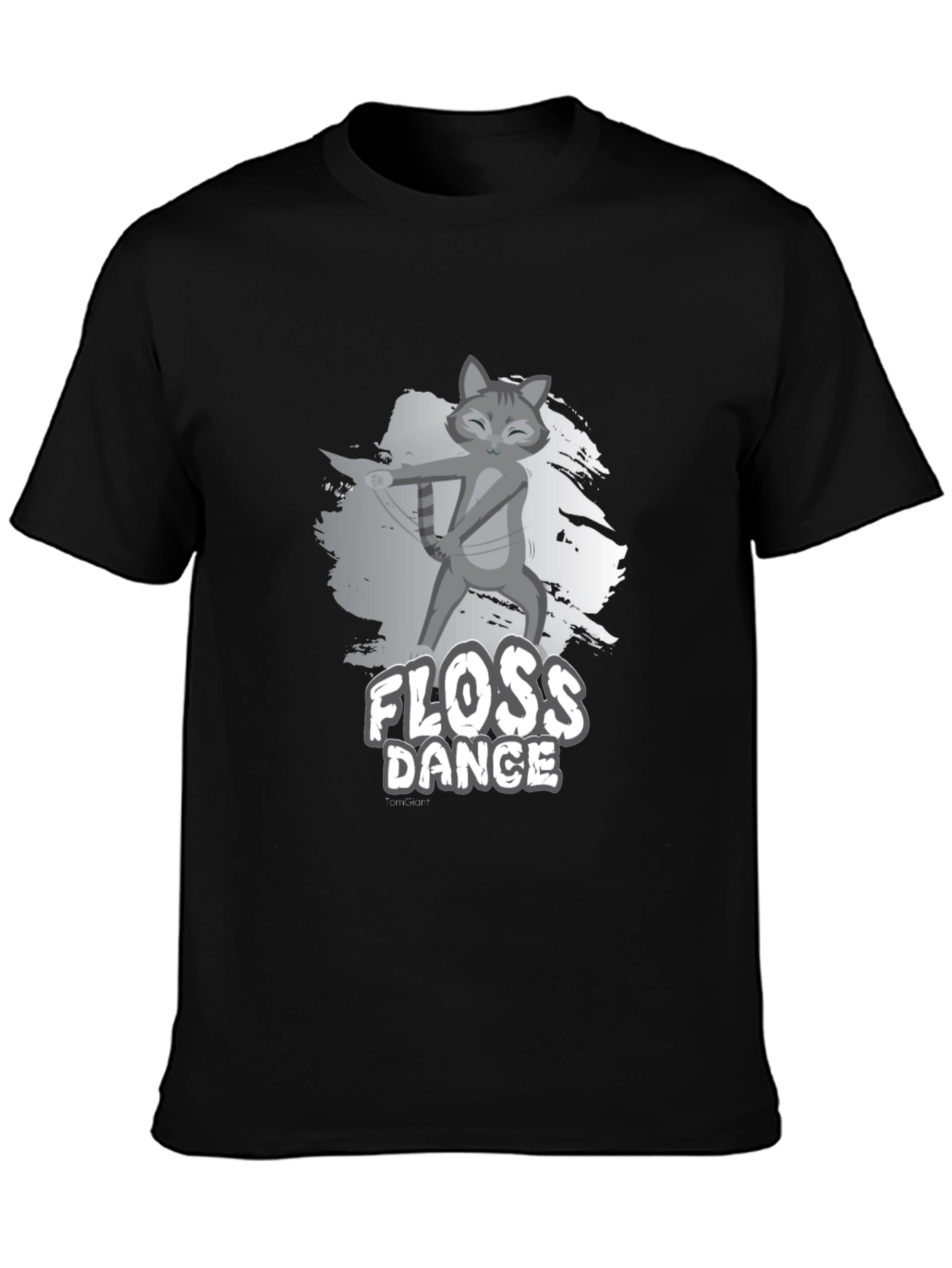 Black Floss Dance Cat Graphic Tee - Black view 3