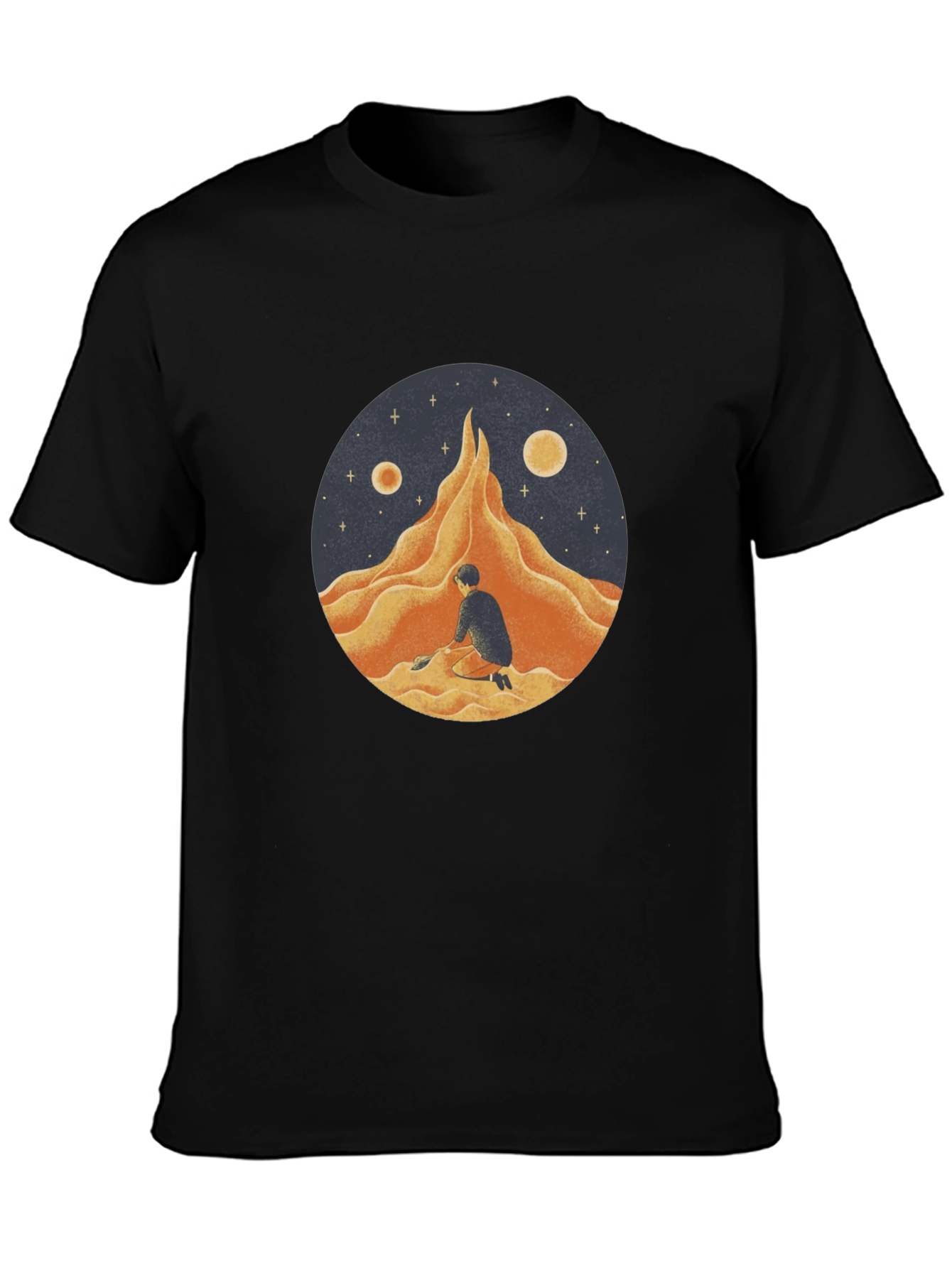 Black Lunar Dreamscape Graphic Tee view 3