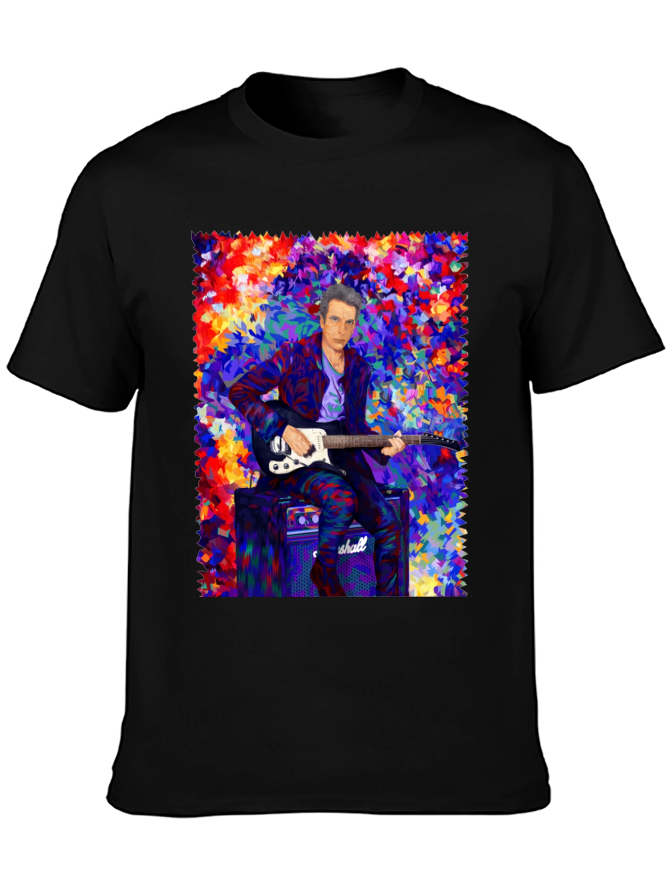 Black Colorful Musician Graphic T-Shirt view 3