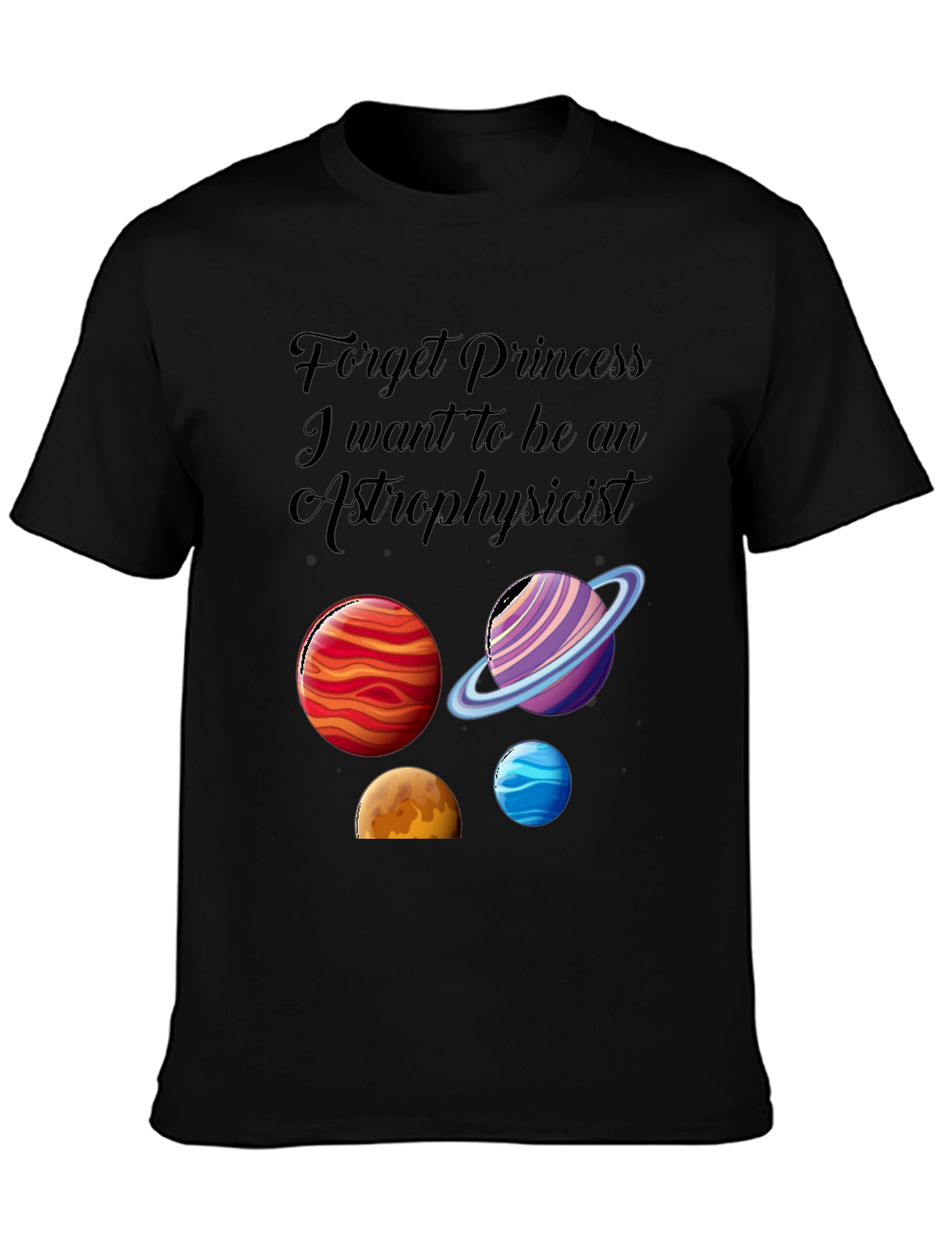 Black Astrophysicist Planet Graphic T-Shirt view 3