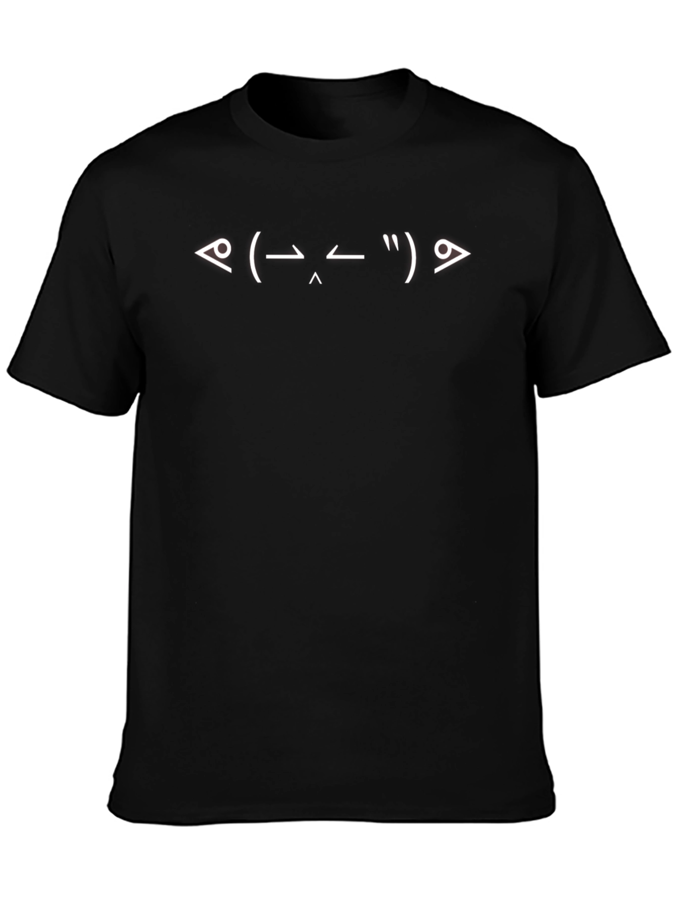 Black Funny Emoticon Black T-Shirt for Men view 3