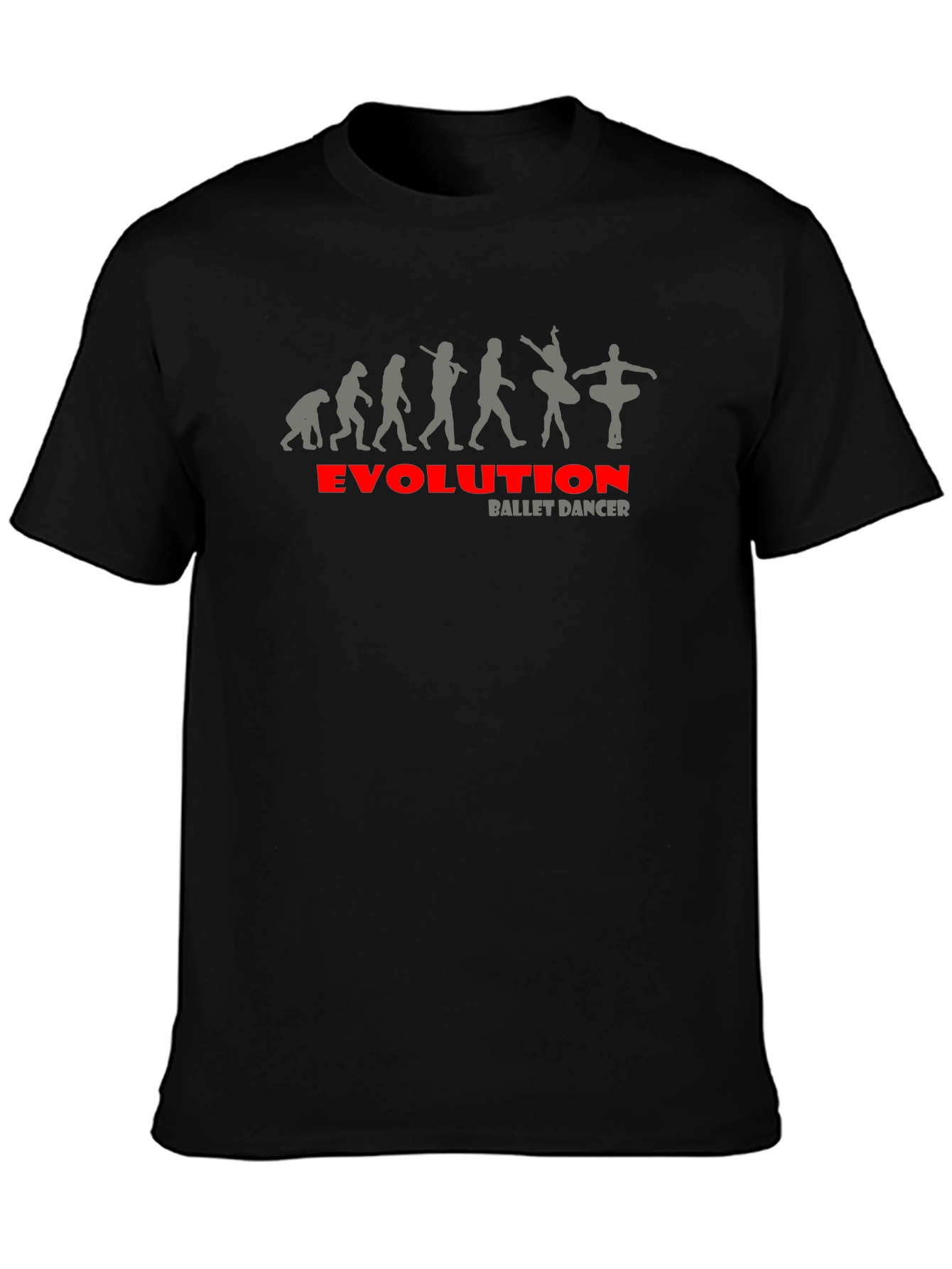 Black Evolution Ballet Dancer Black T-Shirt view 3