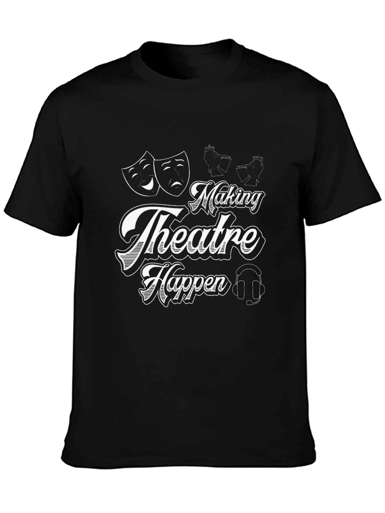 Black Making Theatre Happen Black T-Shirt view 3