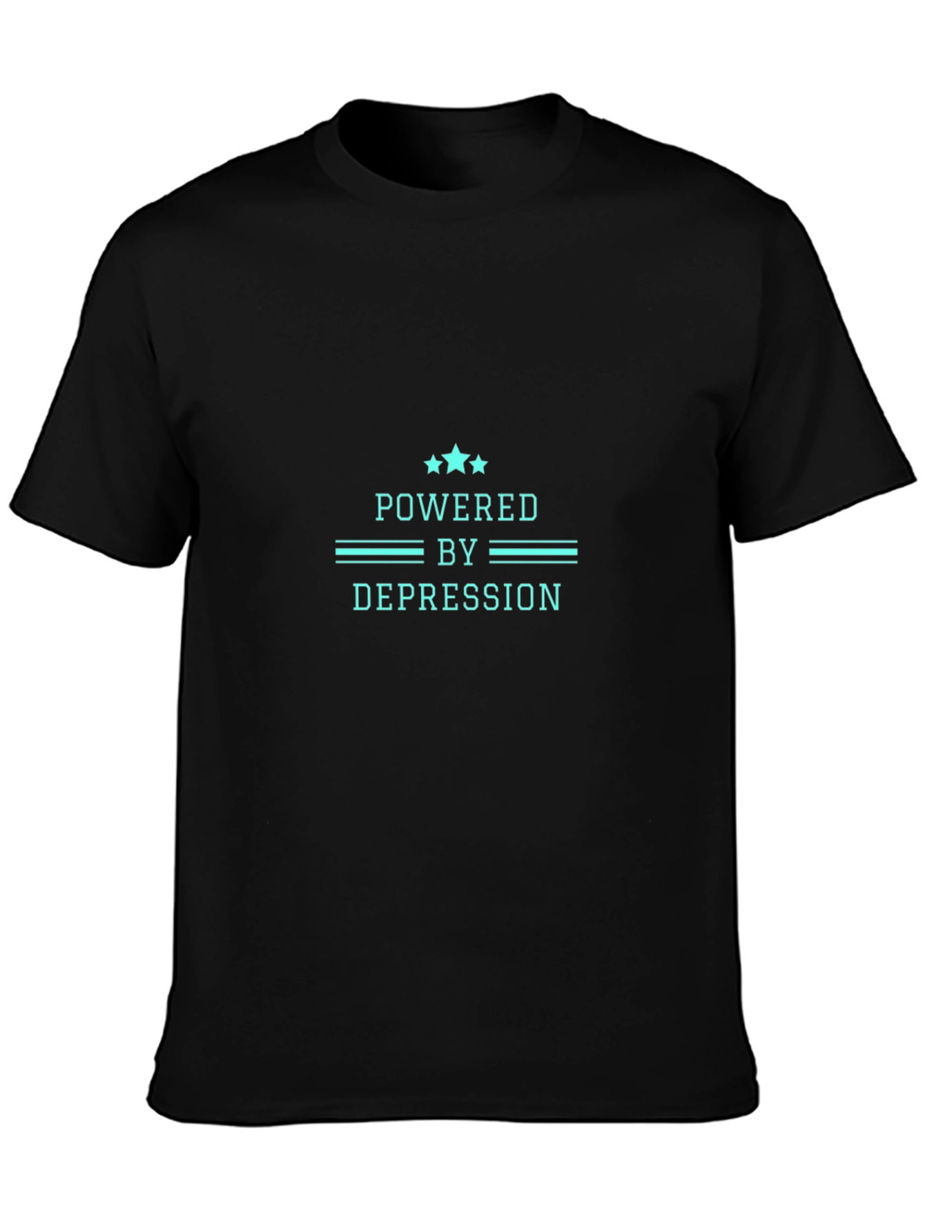 Black Powered by Depression Graphic Tee - Black view 3