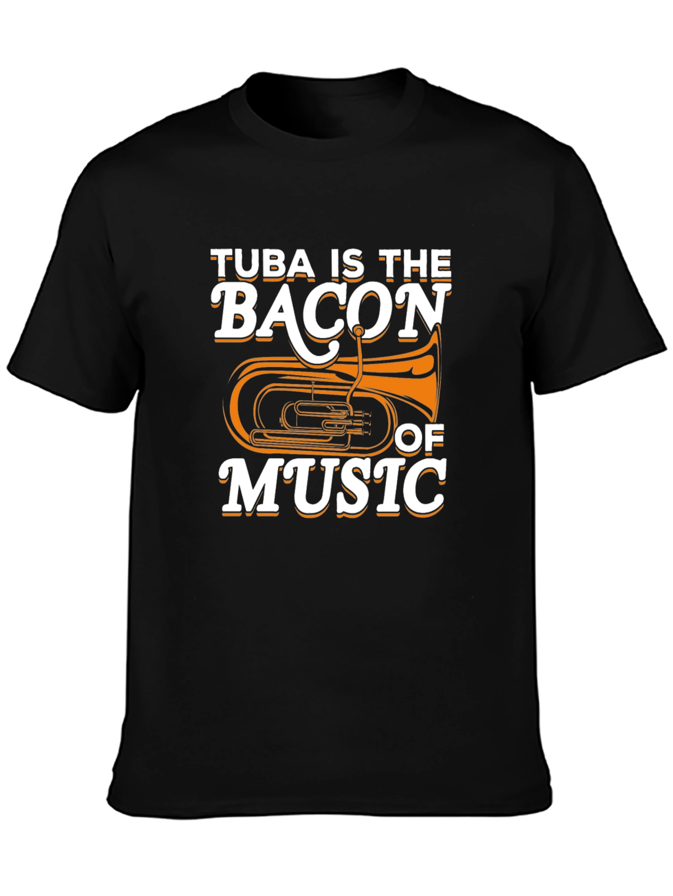 Black Tuba Is The Bacon of Music Funny Musician T-Shirt view 3