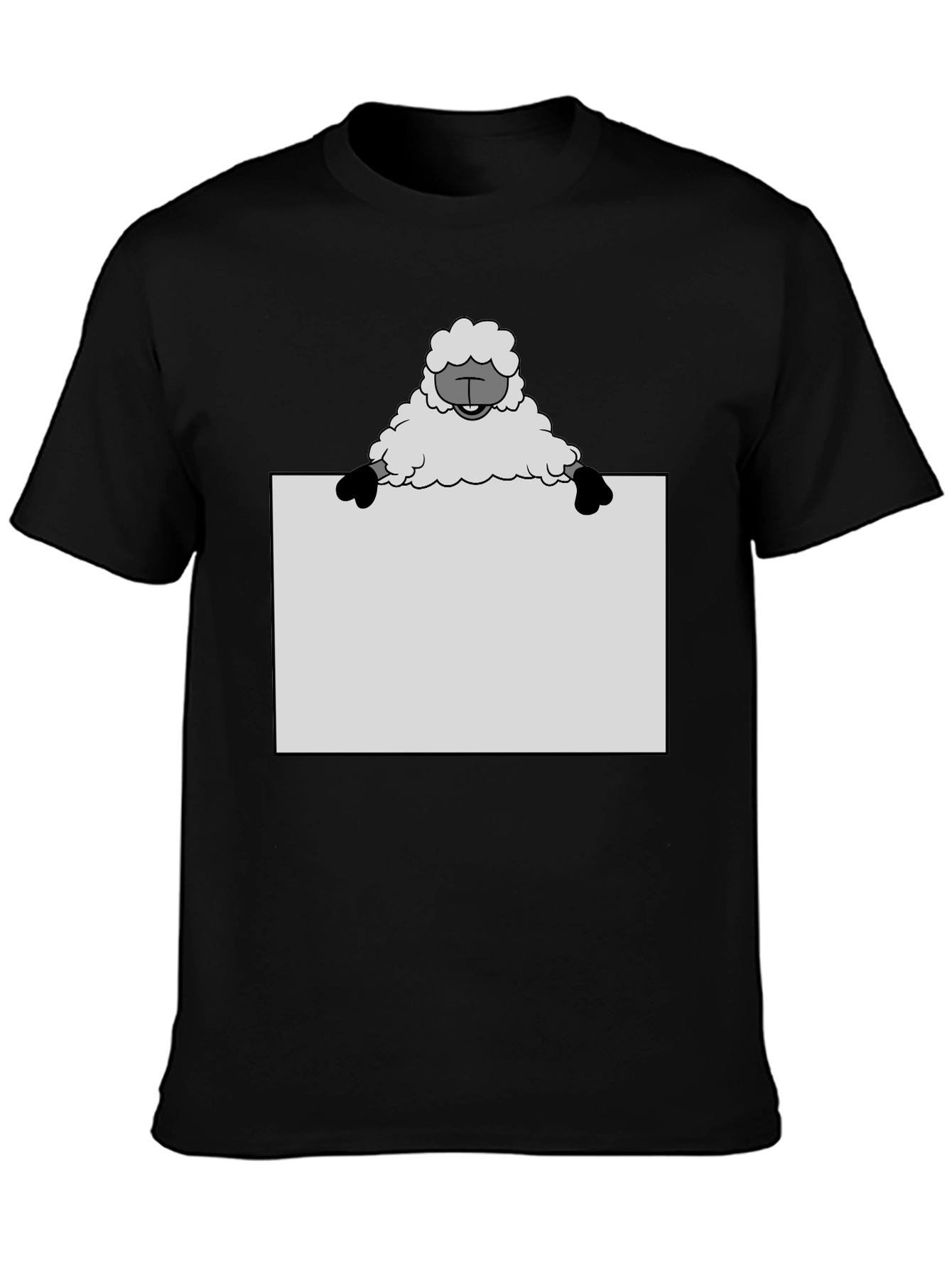 Black Sheep Holding Sign T-Shirt - Black view 3