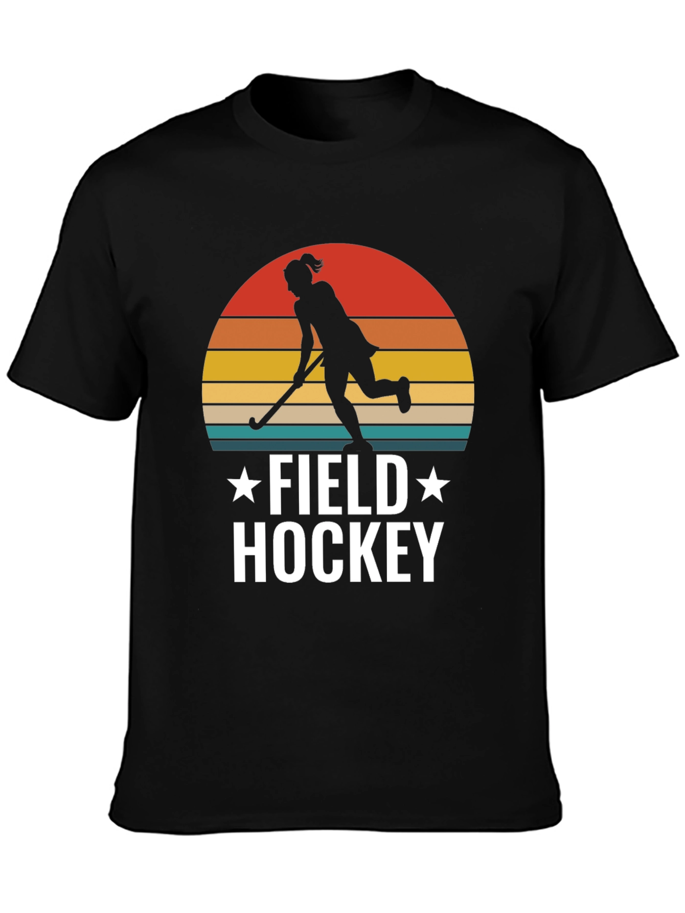 Black Field Hockey Sunset T-Shirt view 3