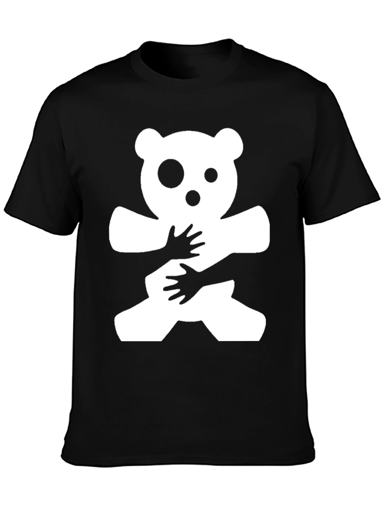 Black Hug Me Bear Graphic T-Shirt - Black view 3