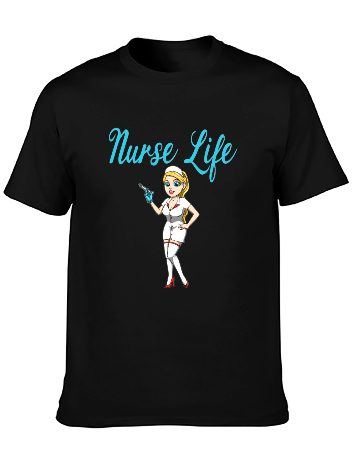 Black Nurse Life Black Graphic Tee view 3