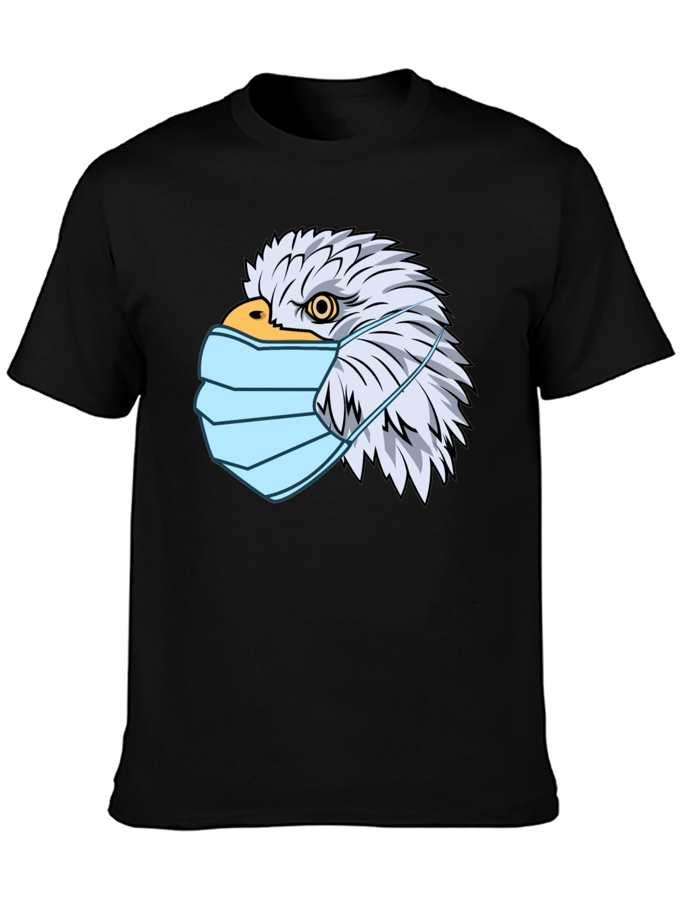Black Eagle Mask Graphic T-Shirt - Patriotic Style view 3