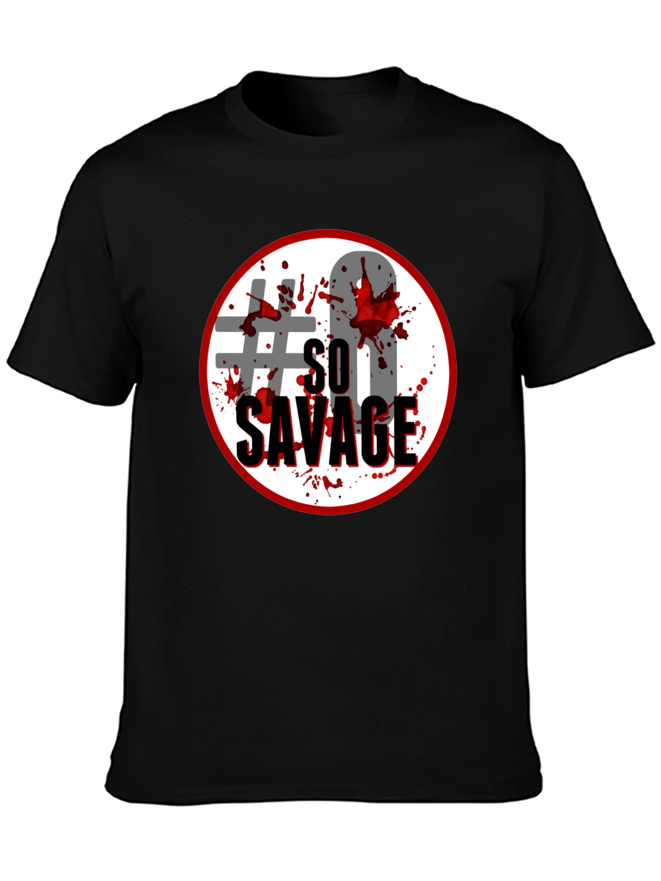 Black So Savage Graphic Tee - Black Cotton Blend view 3