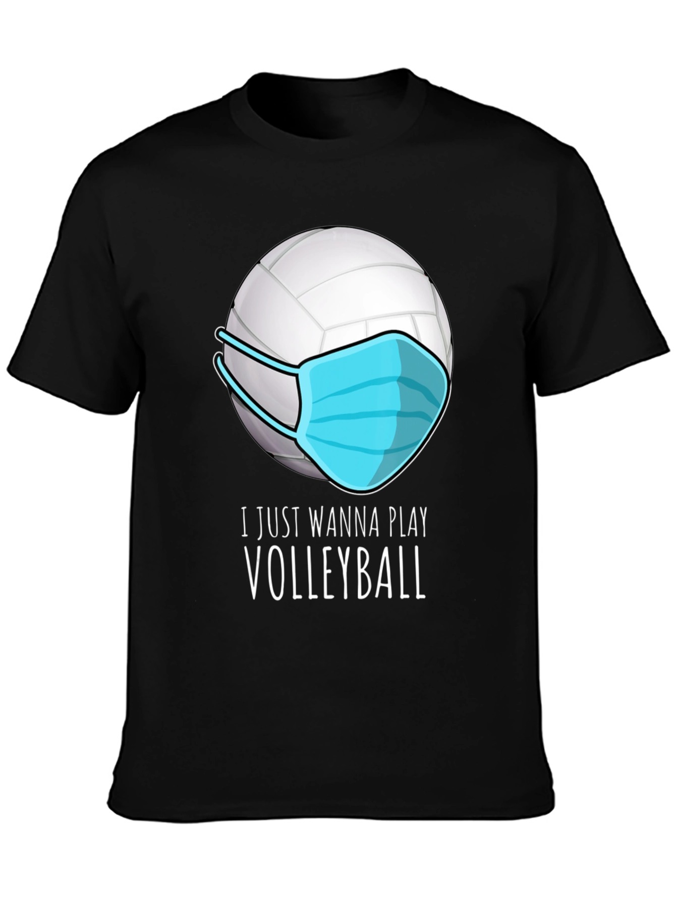 Black Volleyball Mask T-Shirt - Play Safe, Play On! view 3