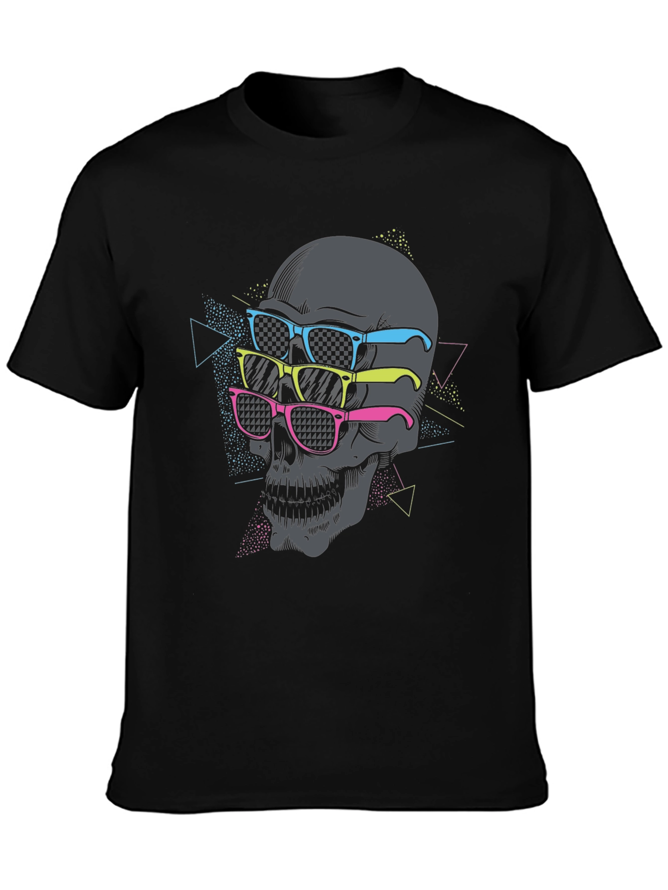 Black Skull with Sunglasses Graphic Tee view 3