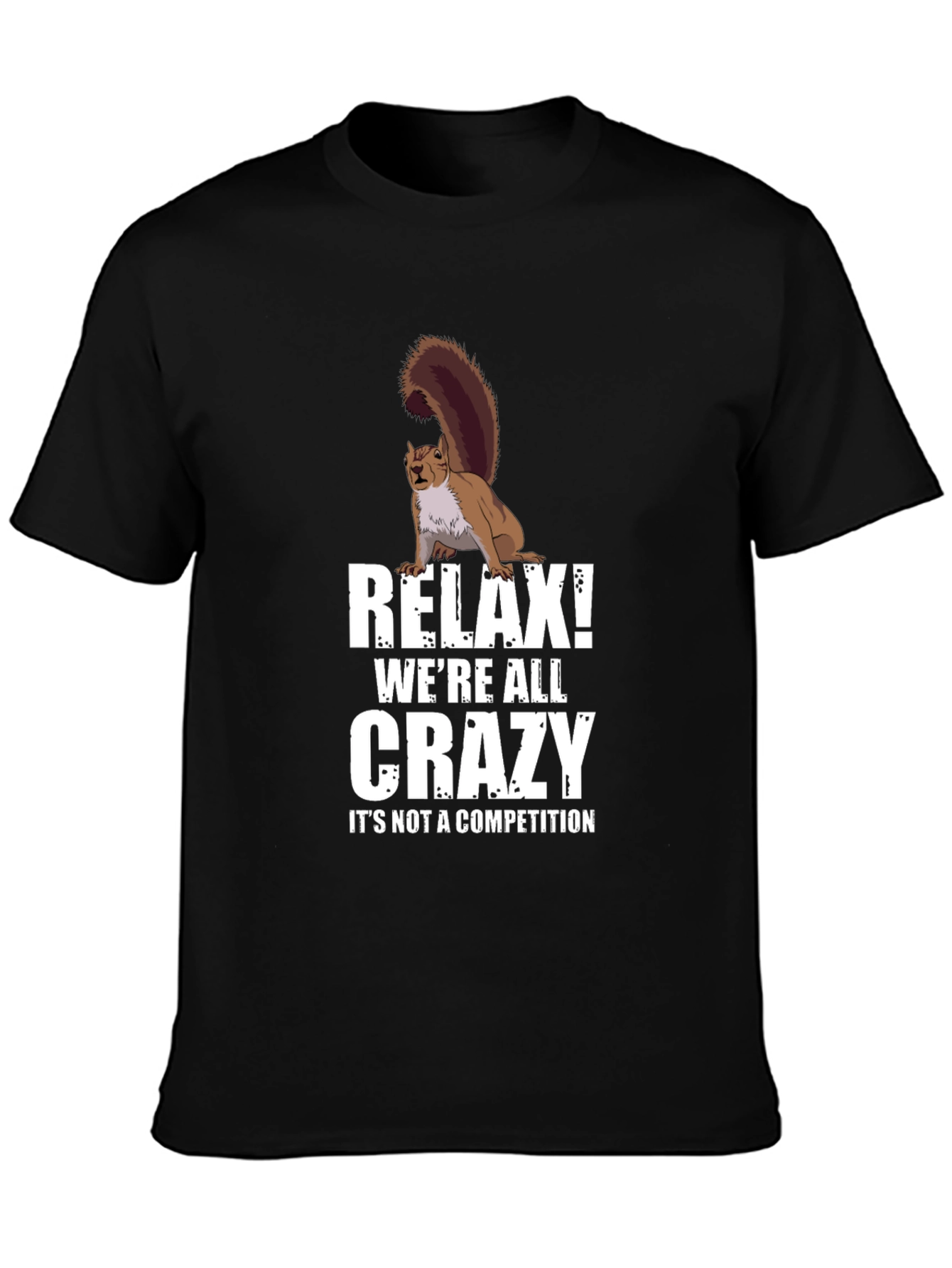 Black Relax Crazy Squirrel T-Shirt - Unisex view 3