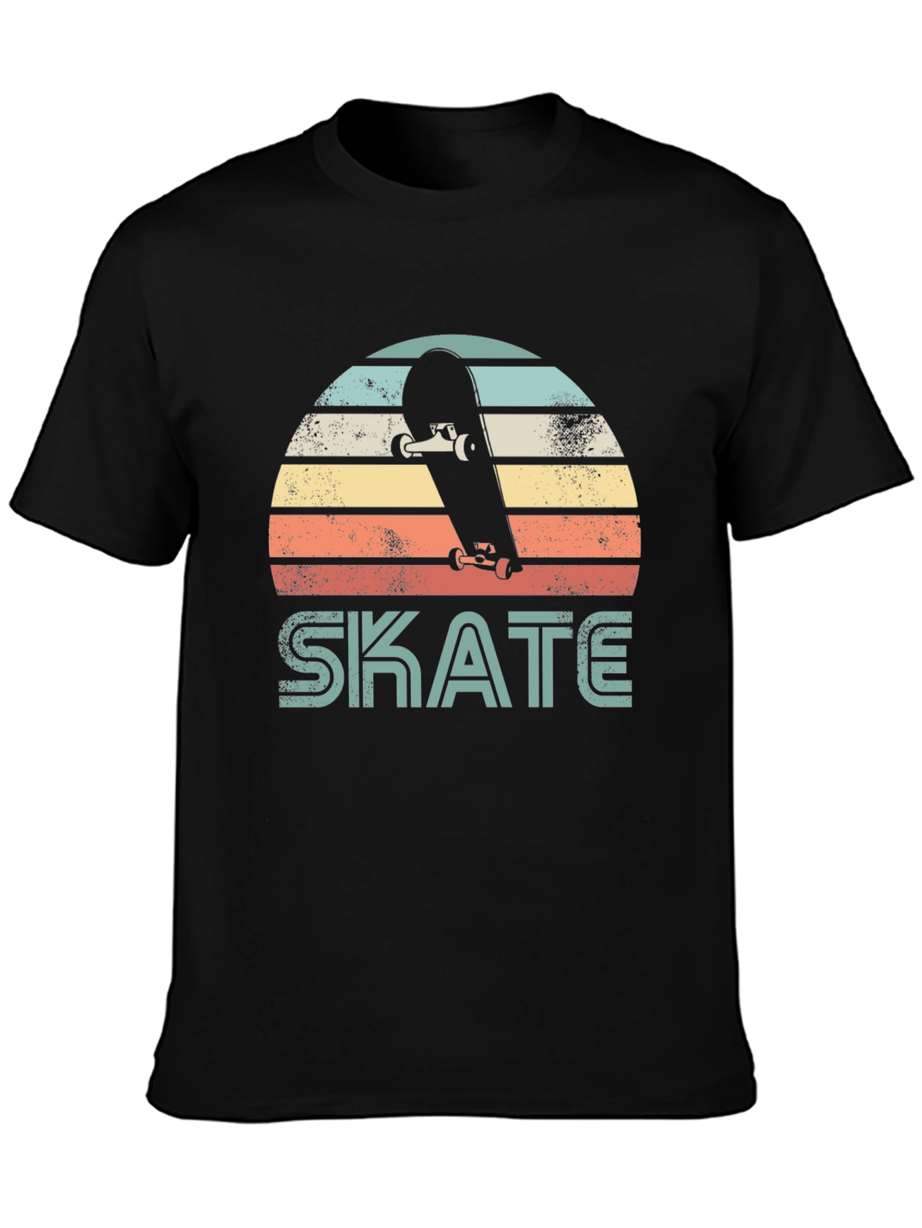 Black Retro Skate T-Shirt - Vintage Style Skateboard Tee view 3