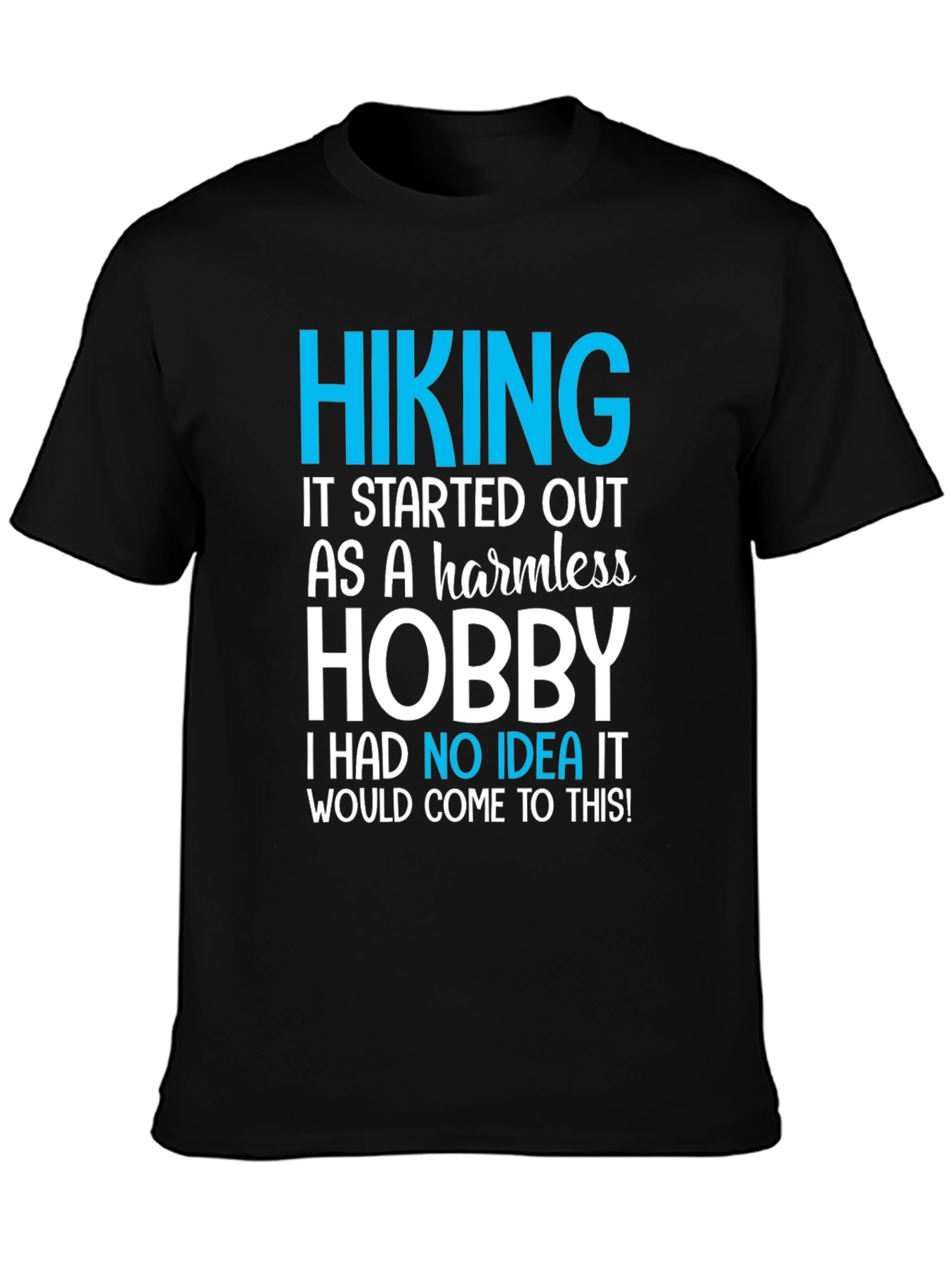Black Hiking Hobby Graphic Tee - Black Casual T-Shirt view 3