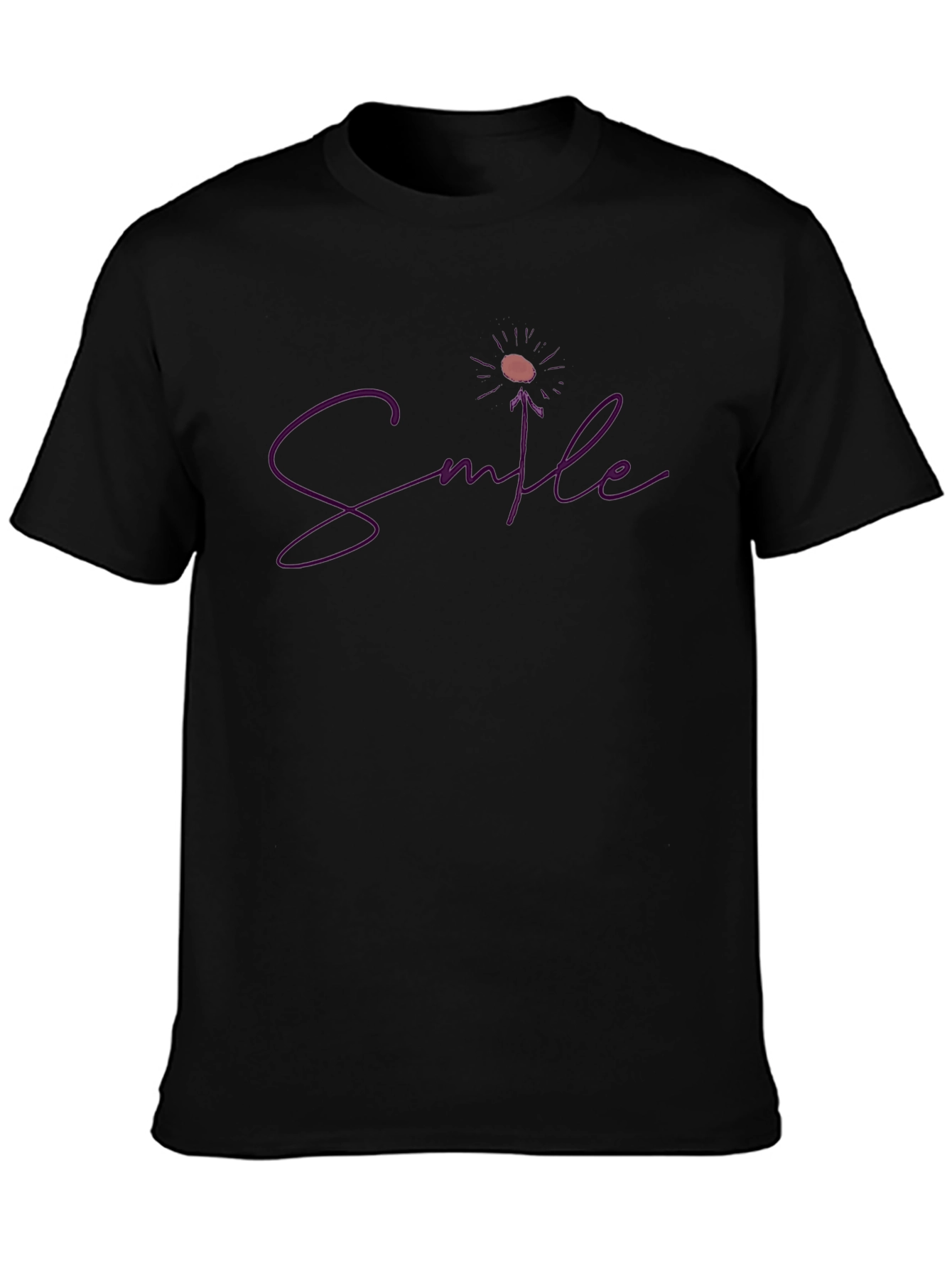 Black Smile Graphic Tee - Soft Cotton Blend Casual Wear view 3