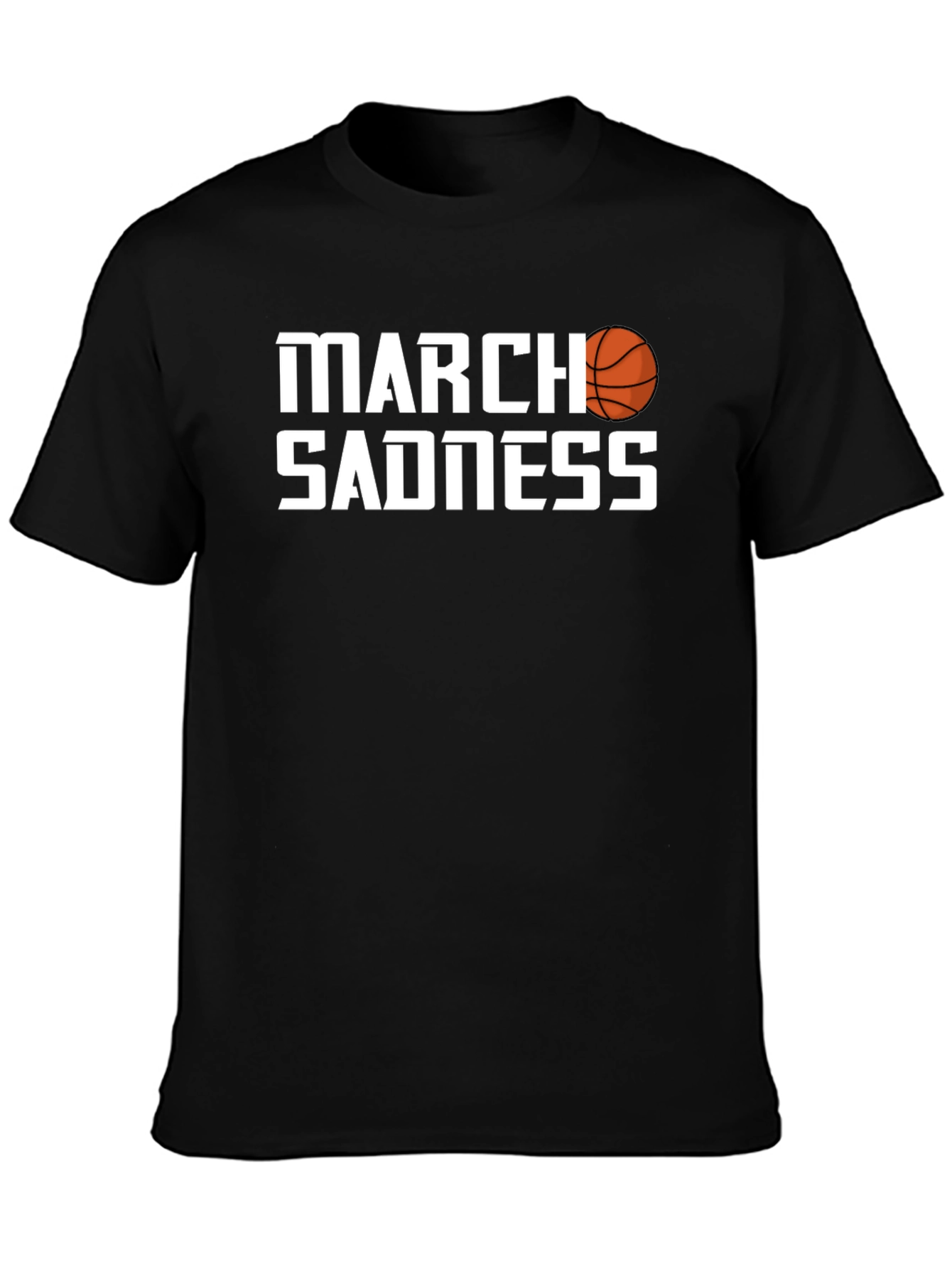 Black March Sadness Graphic Tee - Basketball Fan T-Shirt view 3