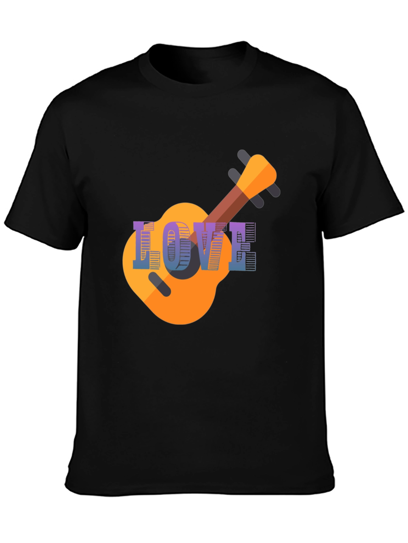 Black Love Guitar T-Shirt - Music Lover Tee view 3