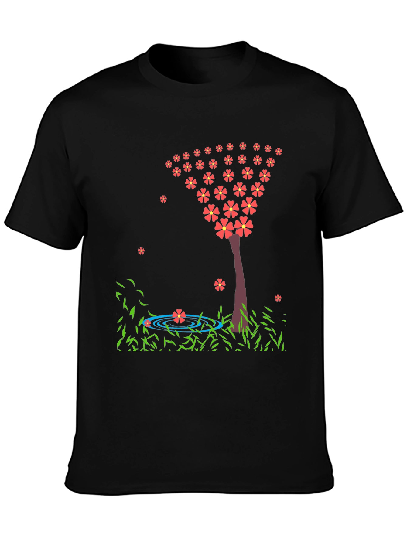 Black Floral Tree Graphic Tee - Stylish & Unique view 3