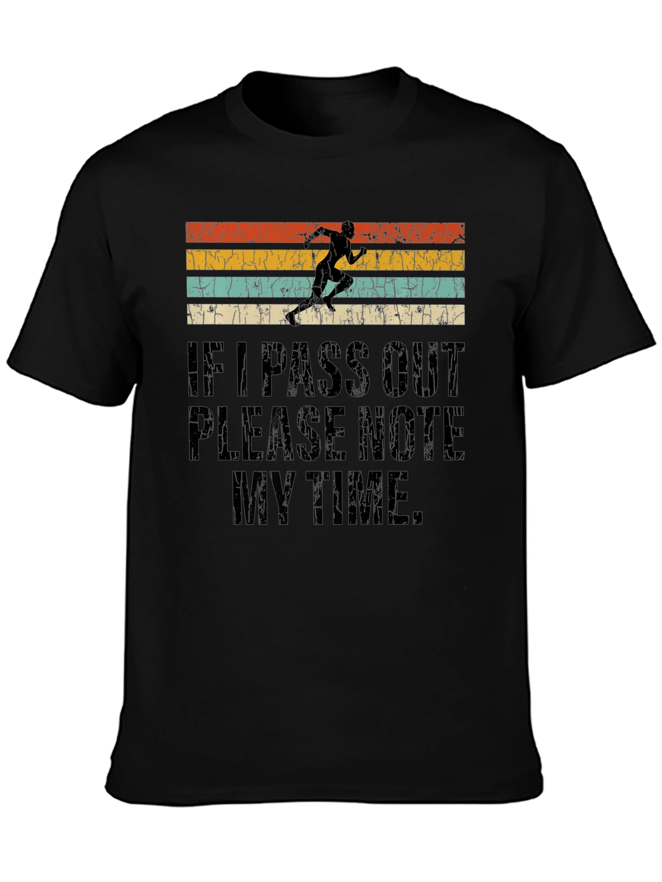 Black Funny Runner's T-Shirt - Note My Time view 3
