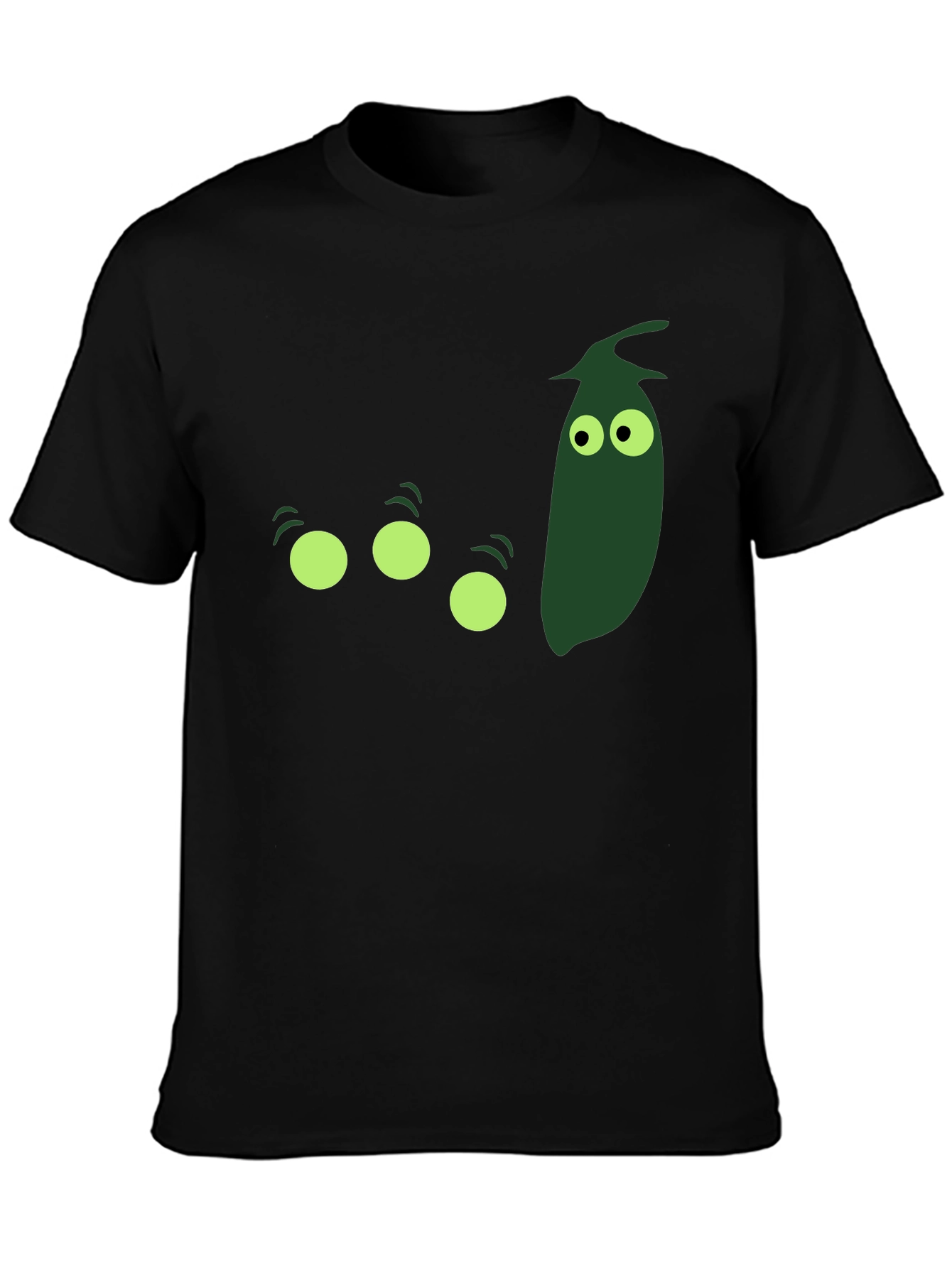 Black Funny Pea Pod T-Shirt - Men's Black Graphic Tee view 3