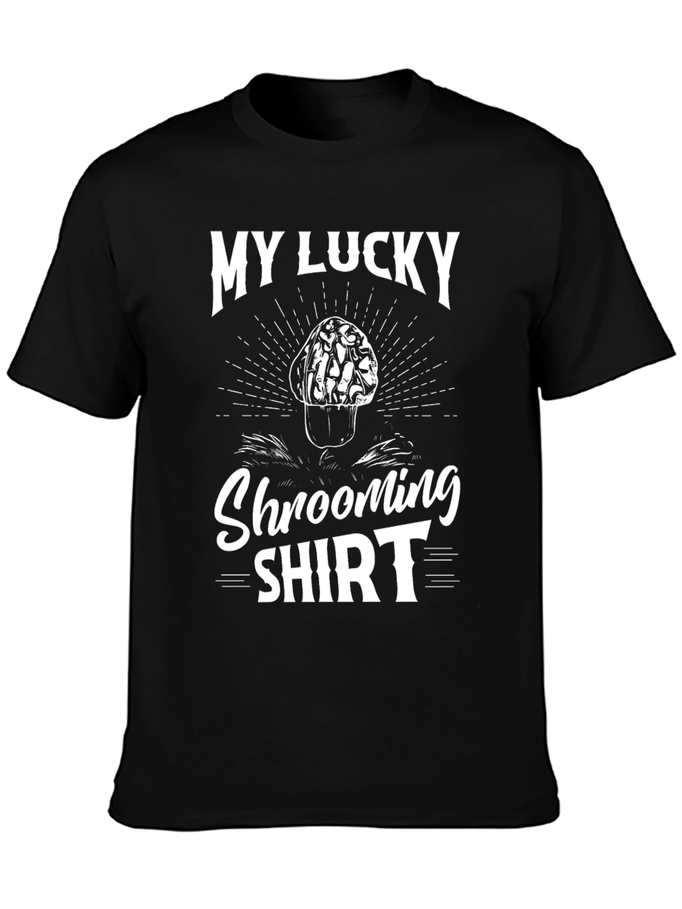 Black My Lucky Shrooming Shirt - Mushroom Hunter view 3