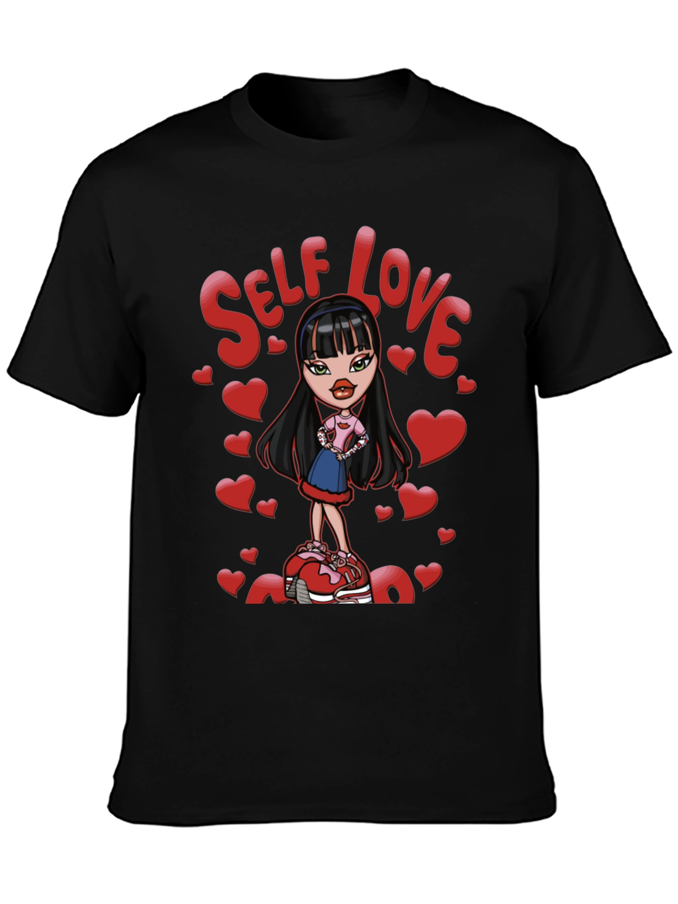 Black Self Love Bratz Doll Graphic T-Shirt view 3