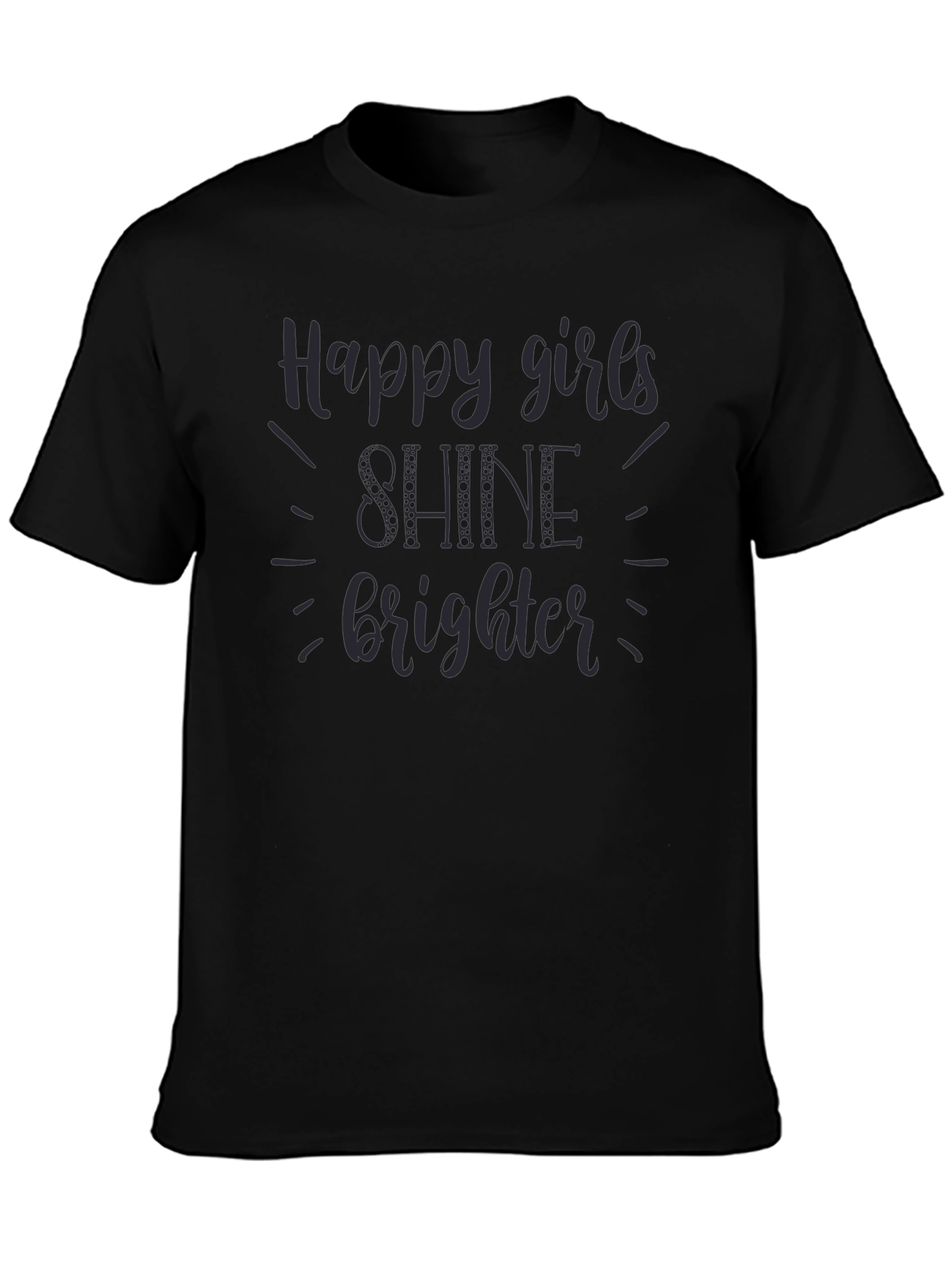 Black Happy Girls Shine Brighter Graphic Tee view 3