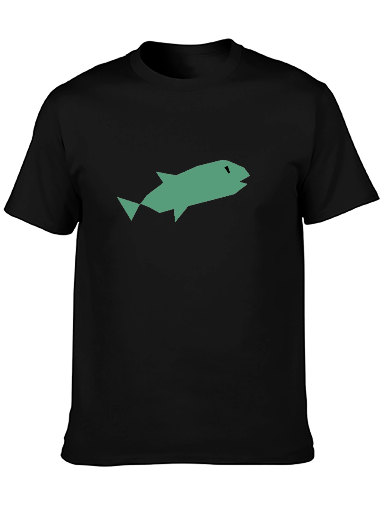 Black Abstract Fish Graphic Black T-Shirt view 3