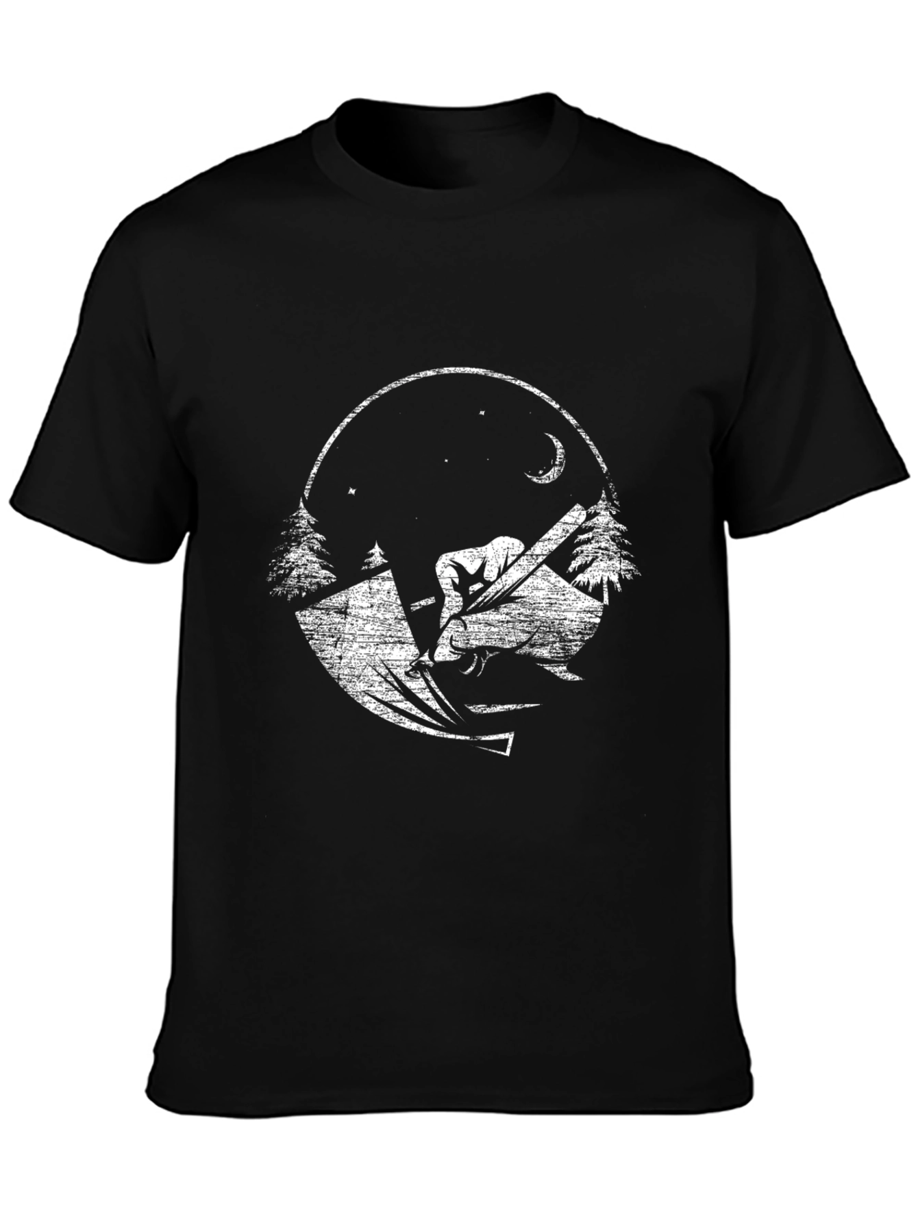 Black Night Woodworker Graphic T-Shirt view 3