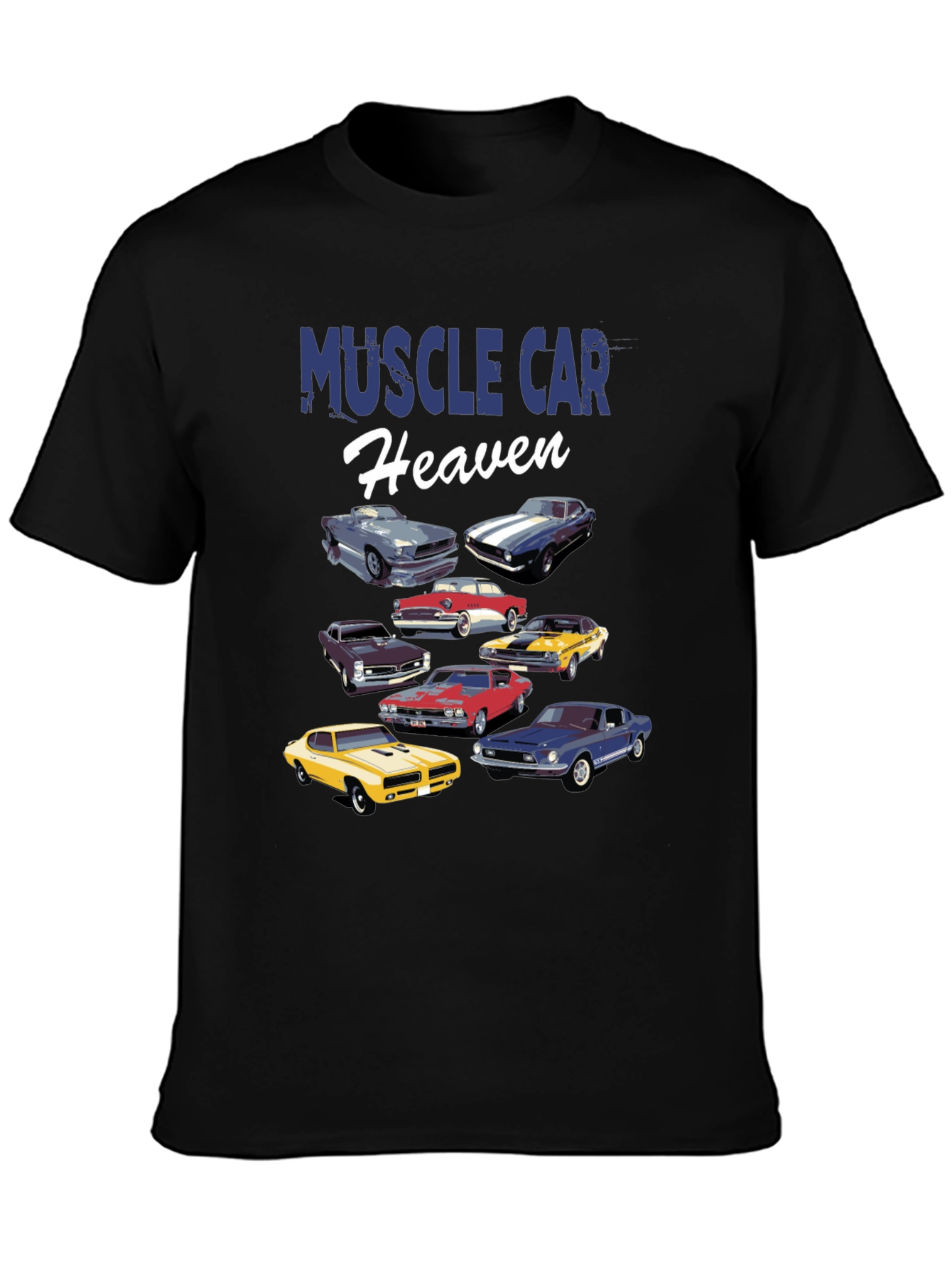 Black Muscle Car Heaven Graphic Tee view 3