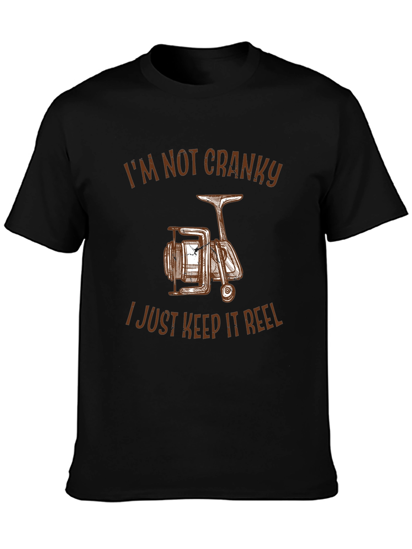 Black Funny Fishing T-Shirt - I Just Keep It Reel view 3