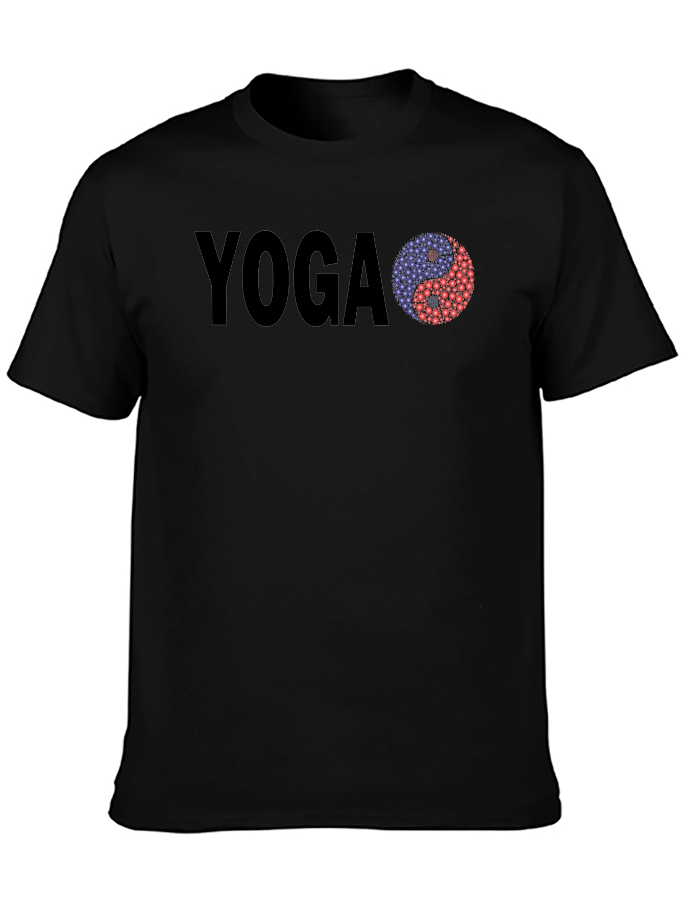 Black Yoga Yin Yang T-Shirt - Relaxed Fit view 3