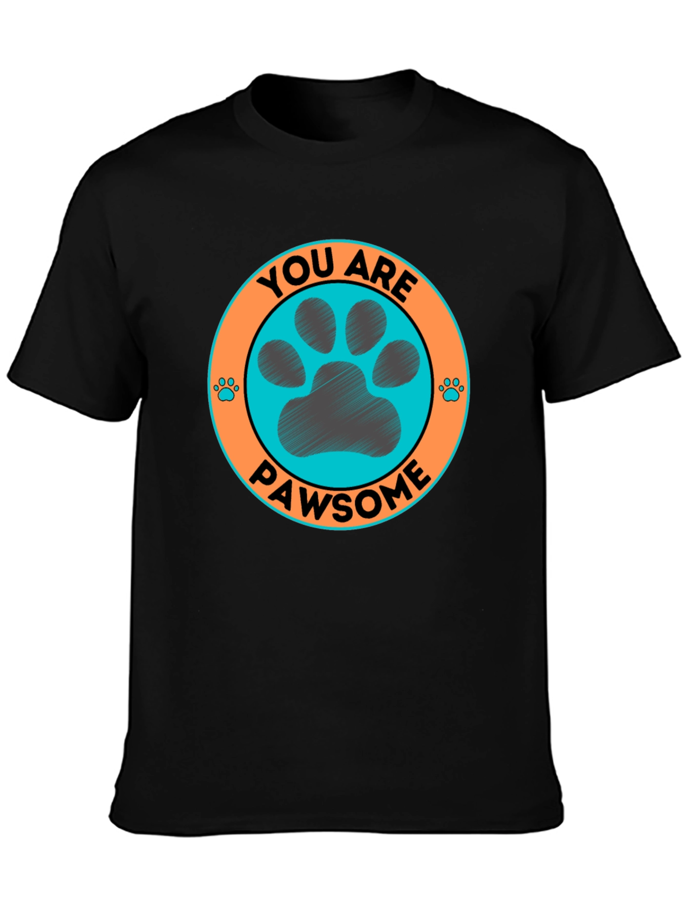 Black Pawsome Graphic Tee - Dog Lover T-Shirt view 3