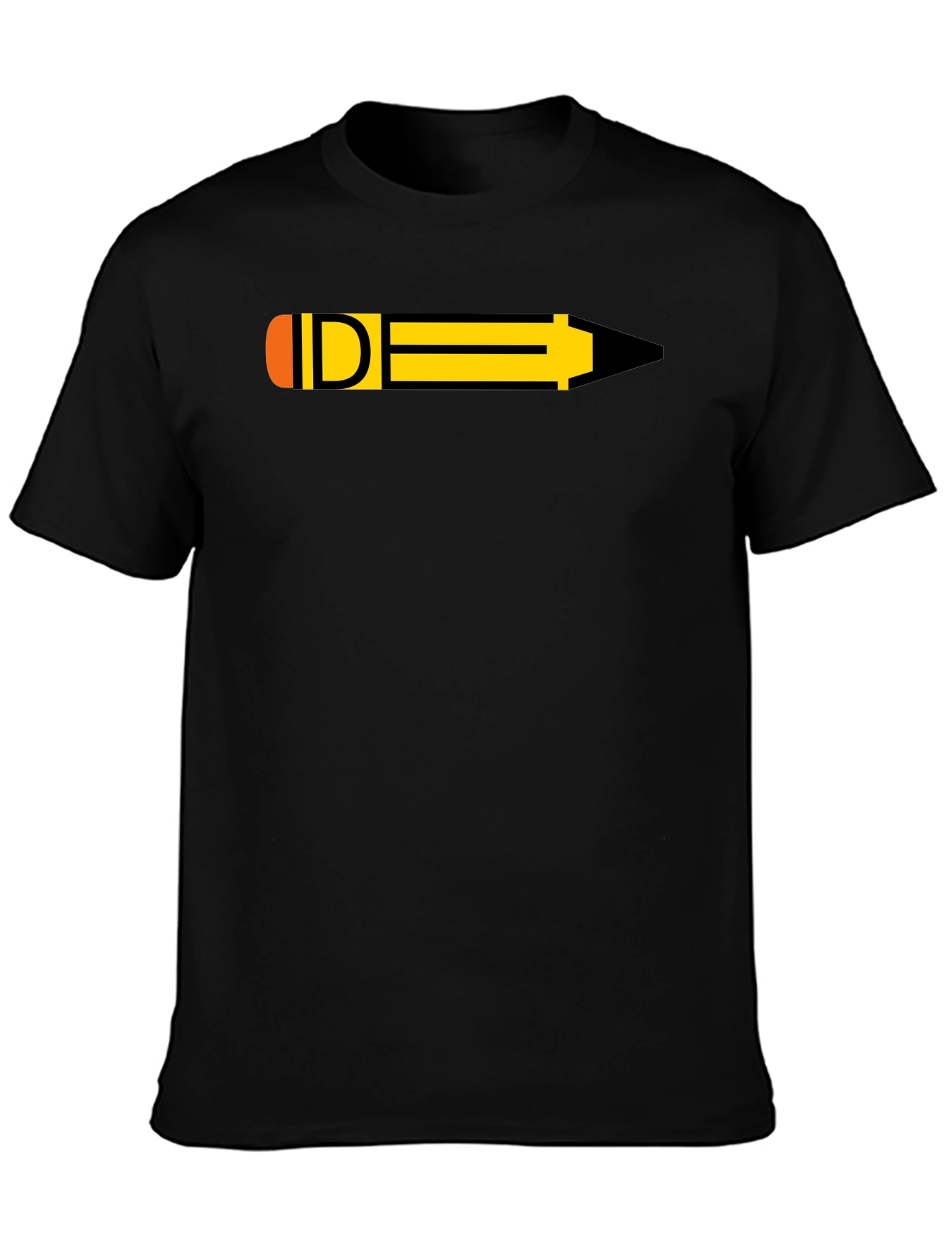Black Pencil Graphic Black T-Shirt view 3